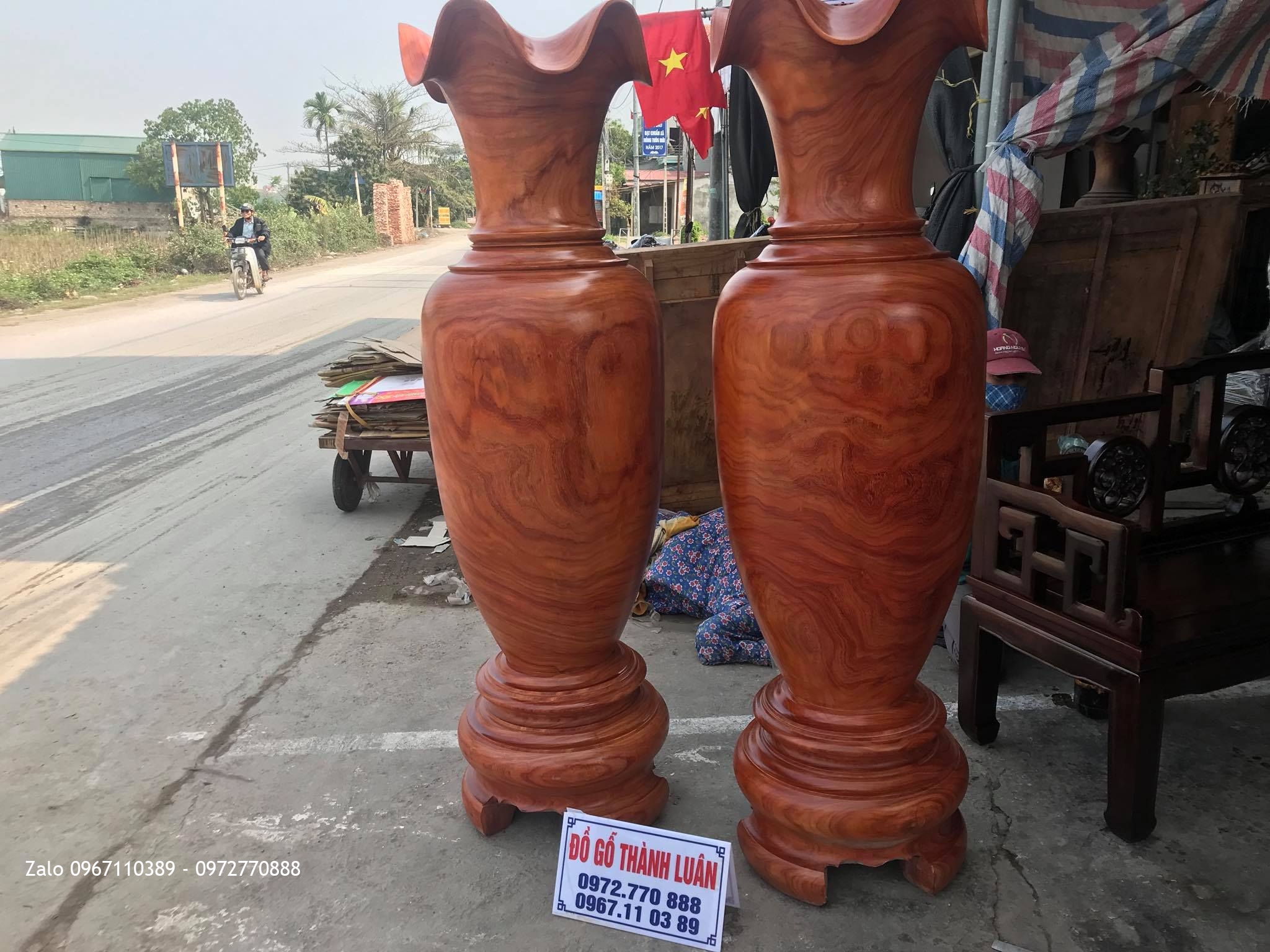 ôi Lọ Lộc Bình Gỗ Hương Nam Phi Chọn Vân Đẹp Cao 1m8 Đường Kính 56cm.