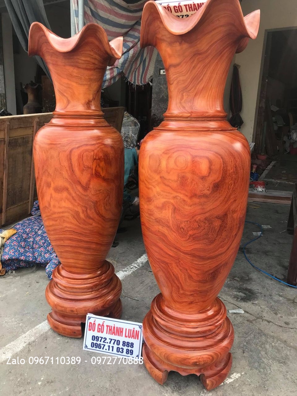 ôi Lọ Lộc Bình Gỗ Hương Nam Phi Chọn Vân Đẹp Cao 1m8 Đường Kính 56cm