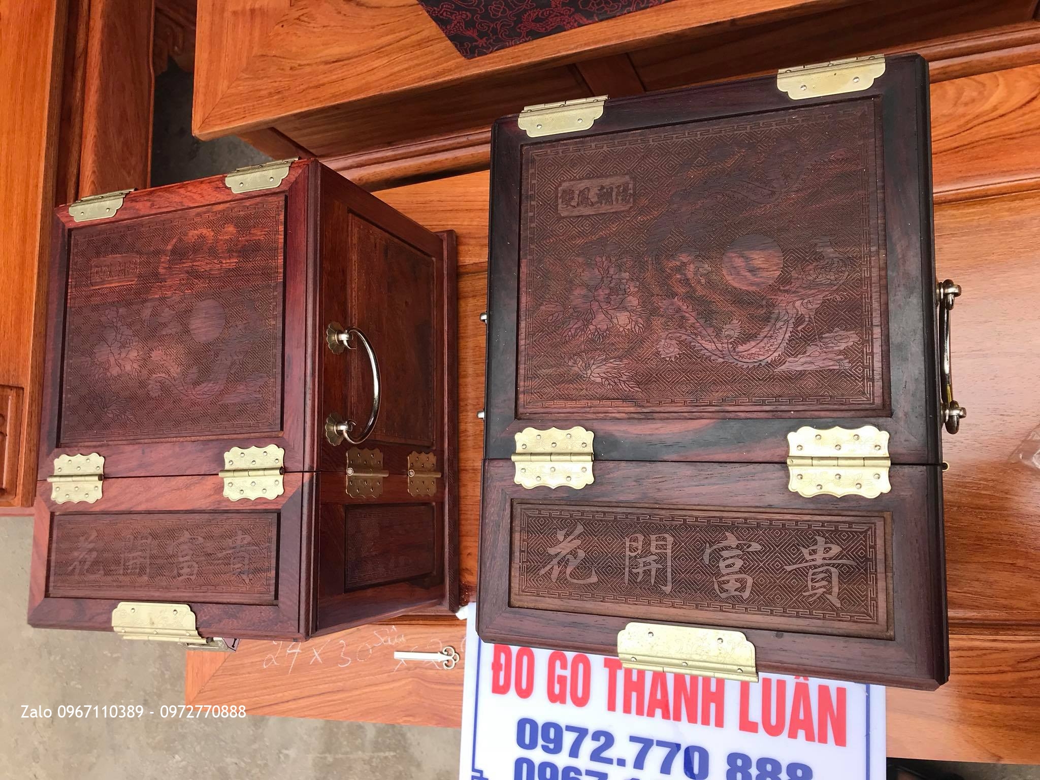 Hộp Đựng Mỹ Phẩm Phẩm,Trang Sức Gỗ Cẩm Lai