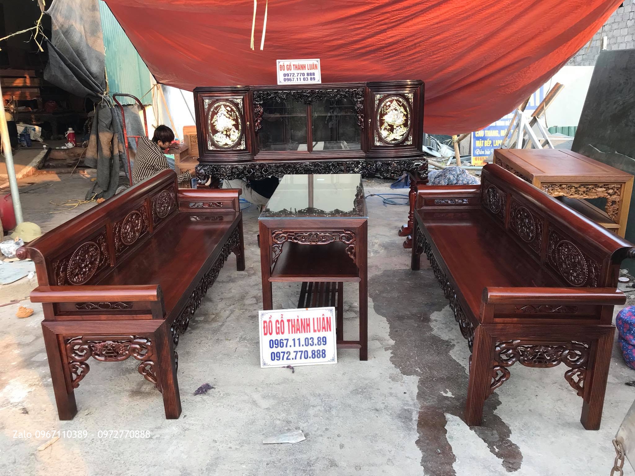 Trường Kỷ Gỗ Gụ - Tủ Chè , A Hoà Mỹ Hào Hưng Yên