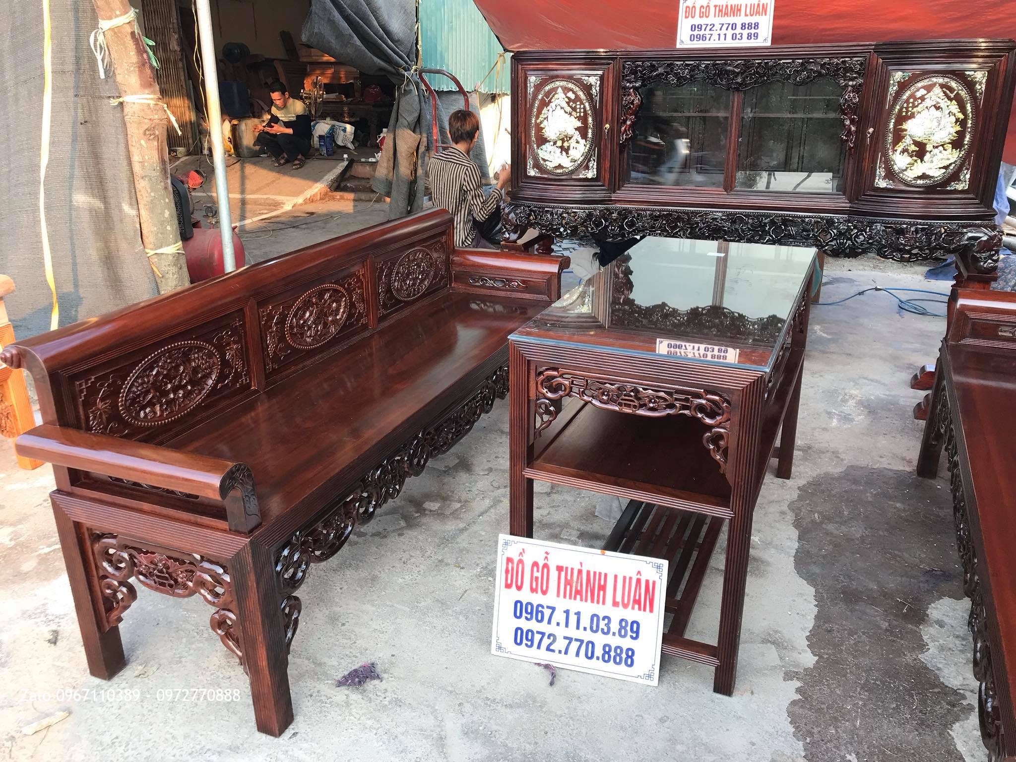 Trường Kỷ Gỗ Gụ - Tủ Chè , A Hoà Mỹ Hào Hưng Yên,