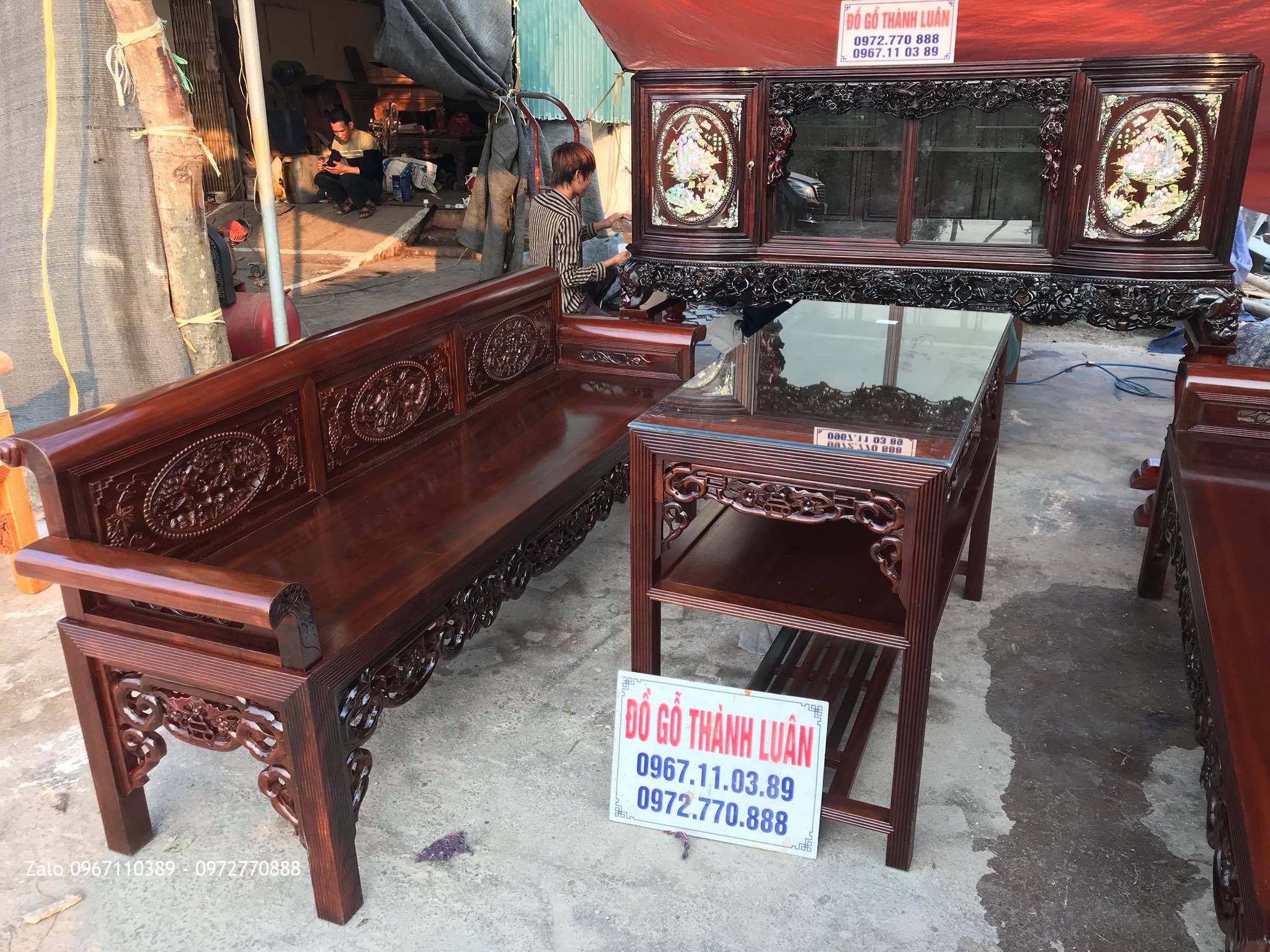 Trường Kỷ Gỗ Gụ - Tủ Chè , A Hoà Mỹ Hào Hưng Yên,