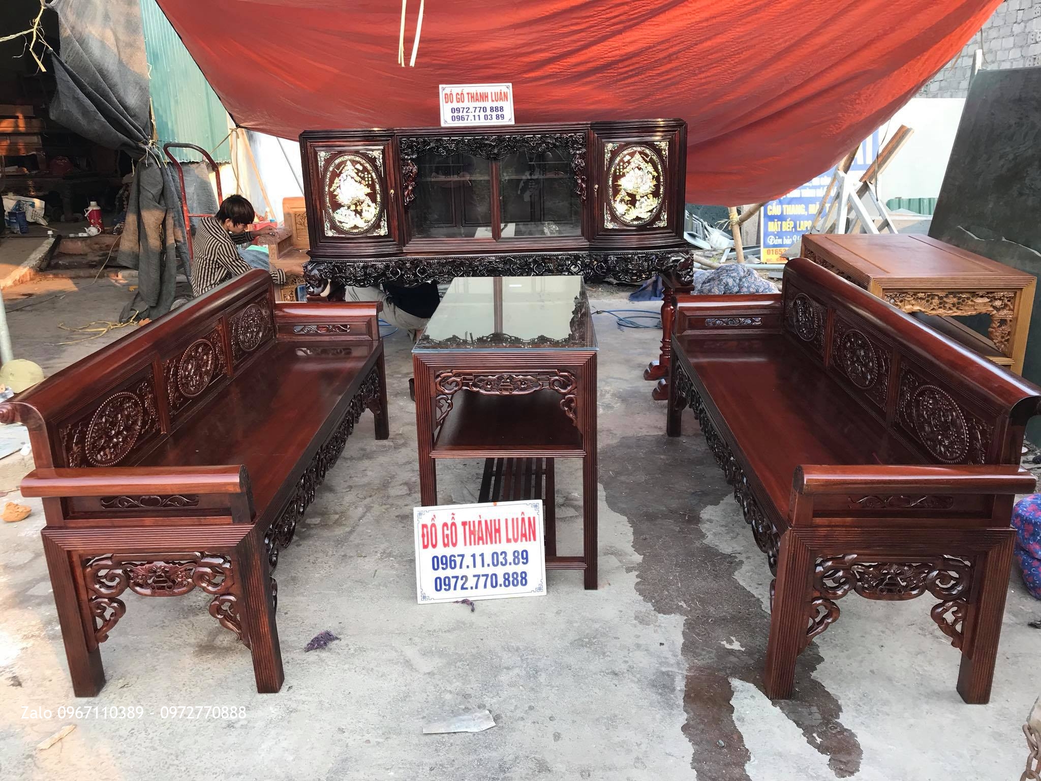 Trường Kỷ Gỗ Gụ - Tủ Chè , A Hoà Mỹ Hào Hưng Yên