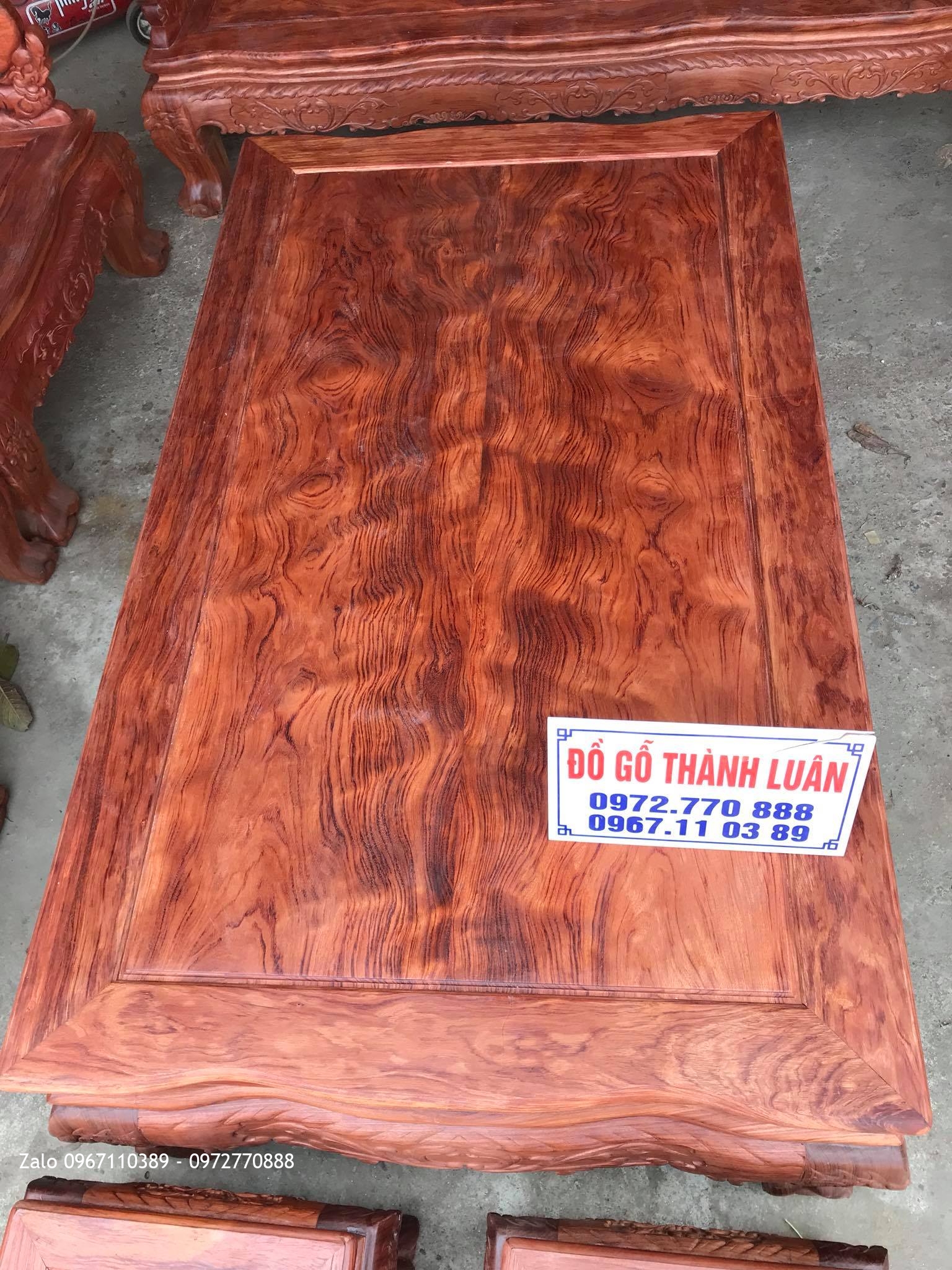 Bộ Bàn Ghế Minh Quốc Đào Chim Gỗ Cẩm Lai Cột 14 Gồm 10 Món Víp..