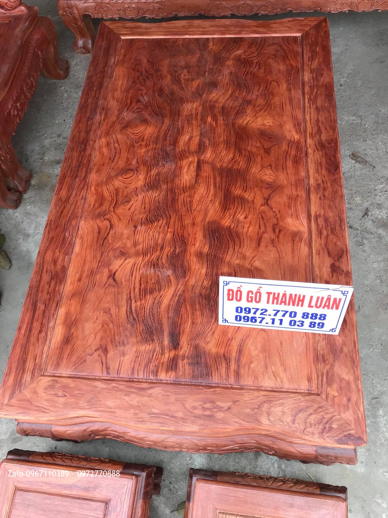 Bộ Bàn Ghế Minh Quốc Đào Chim Gỗ Cẩm Lai Cột 14 Gồm 10 Món Víp: