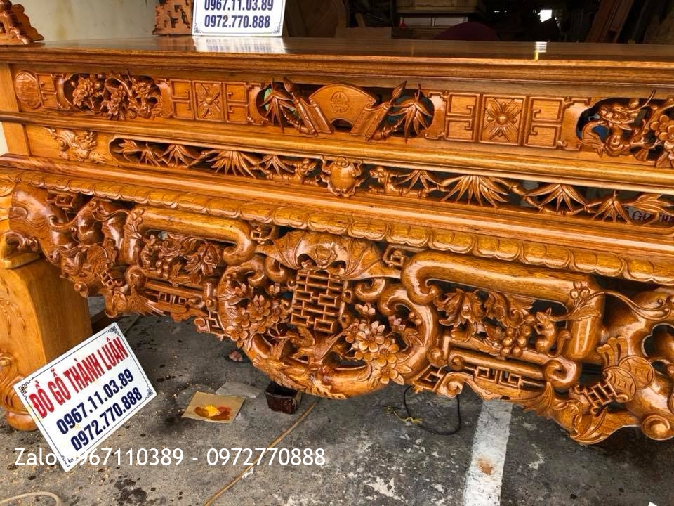 Sập Thờ Gỗ Gụ Ngũ Phúc Kim Tiền. Khách Thanh Oai Hà Nội,