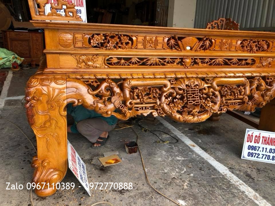 Sập Thờ Gỗ Gụ Ngũ Phúc Kim Tiền. Khách Thanh Oai Hà Nội: