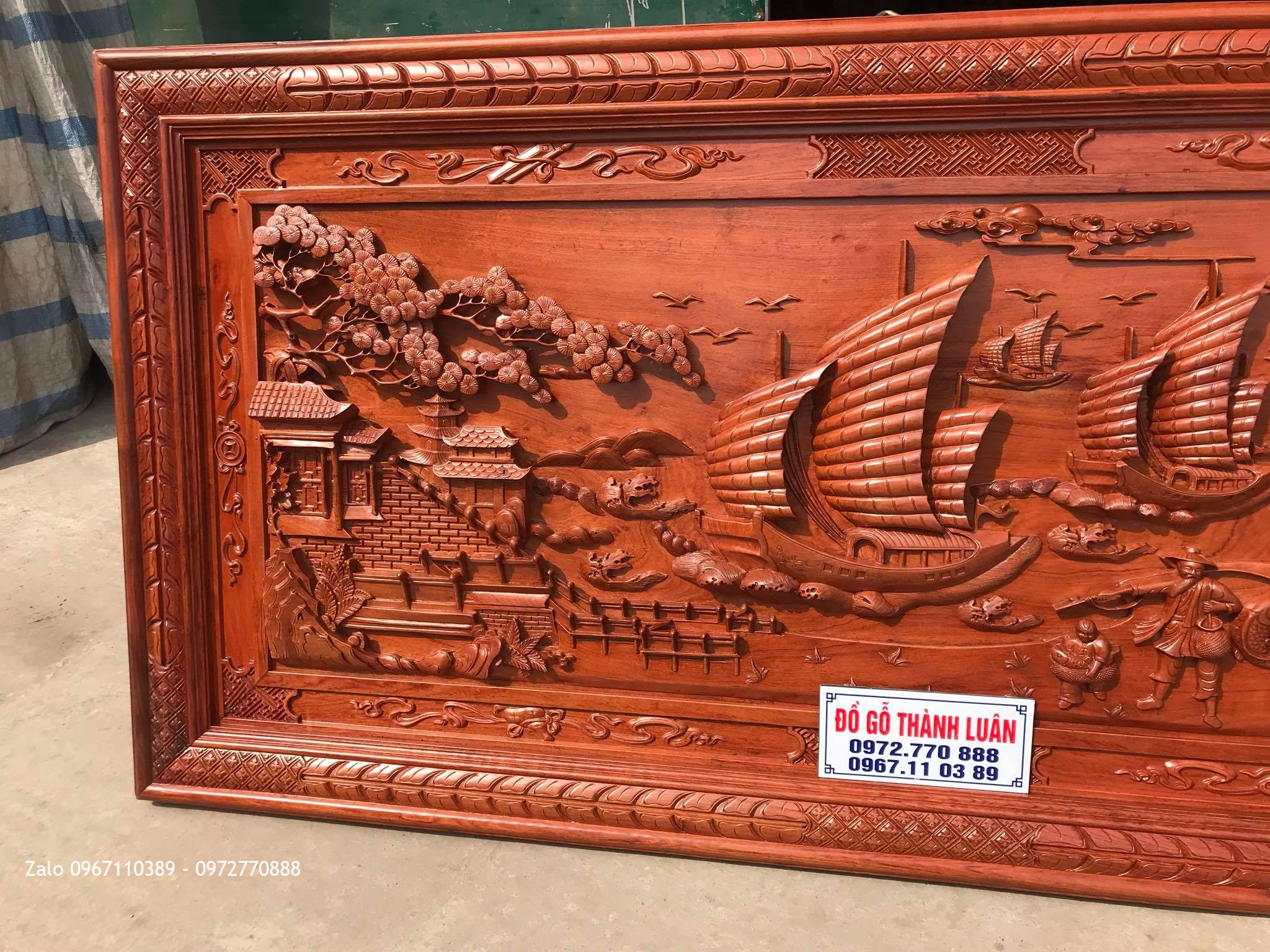 Tranh Thuận Buồm Xuôi Gió Gỗ Hương Đá Nam Phi, Khách Phạm Văn Đồng Hà Nội