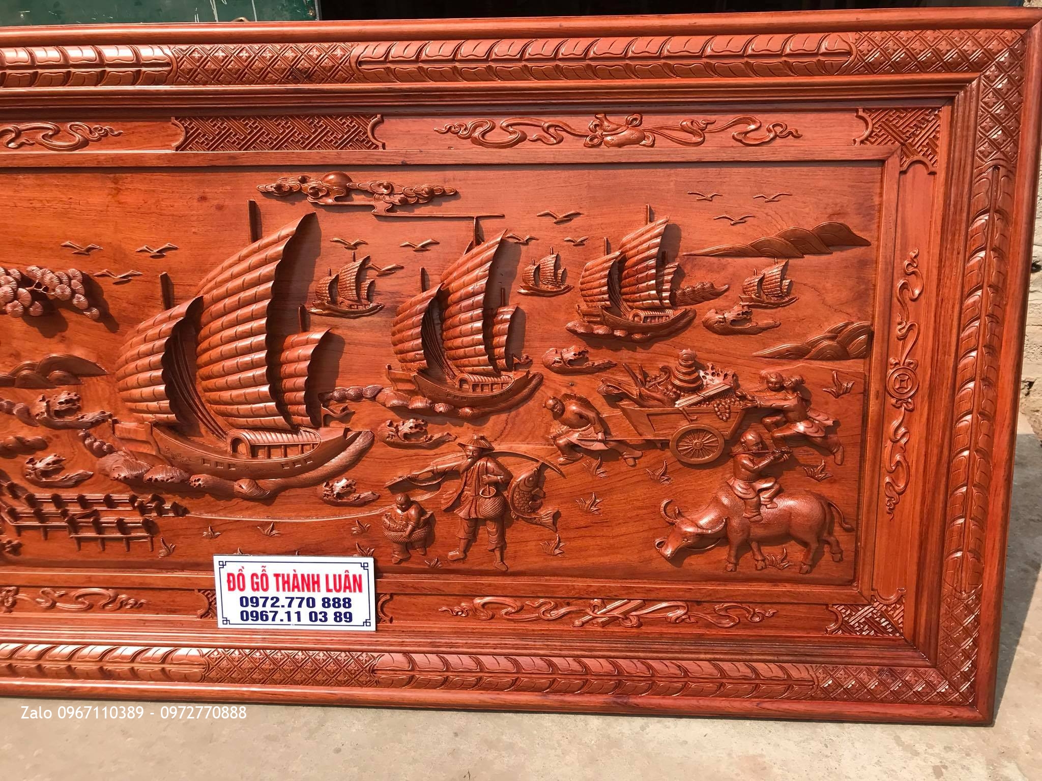 Tranh Thuận Buồm Xuôi Gió Gỗ Hương Đá Nam Phi, Khách Phạm Văn Đồng Hà Nội