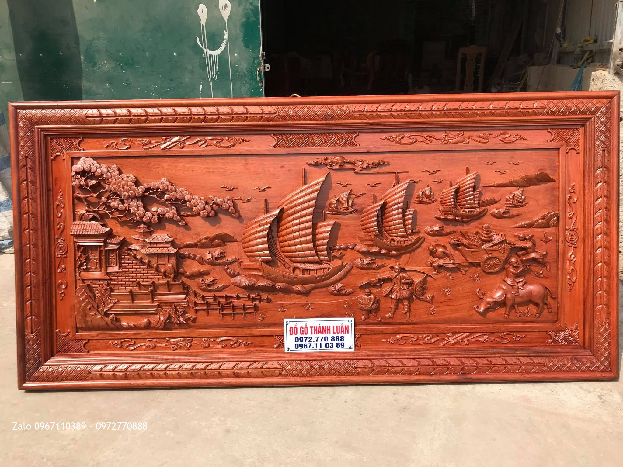 Tranh Thuận Buồm Xuôi Gió Gỗ Hương Đá Nam Phi, Khách Phạm Văn Đồng Hà Nội