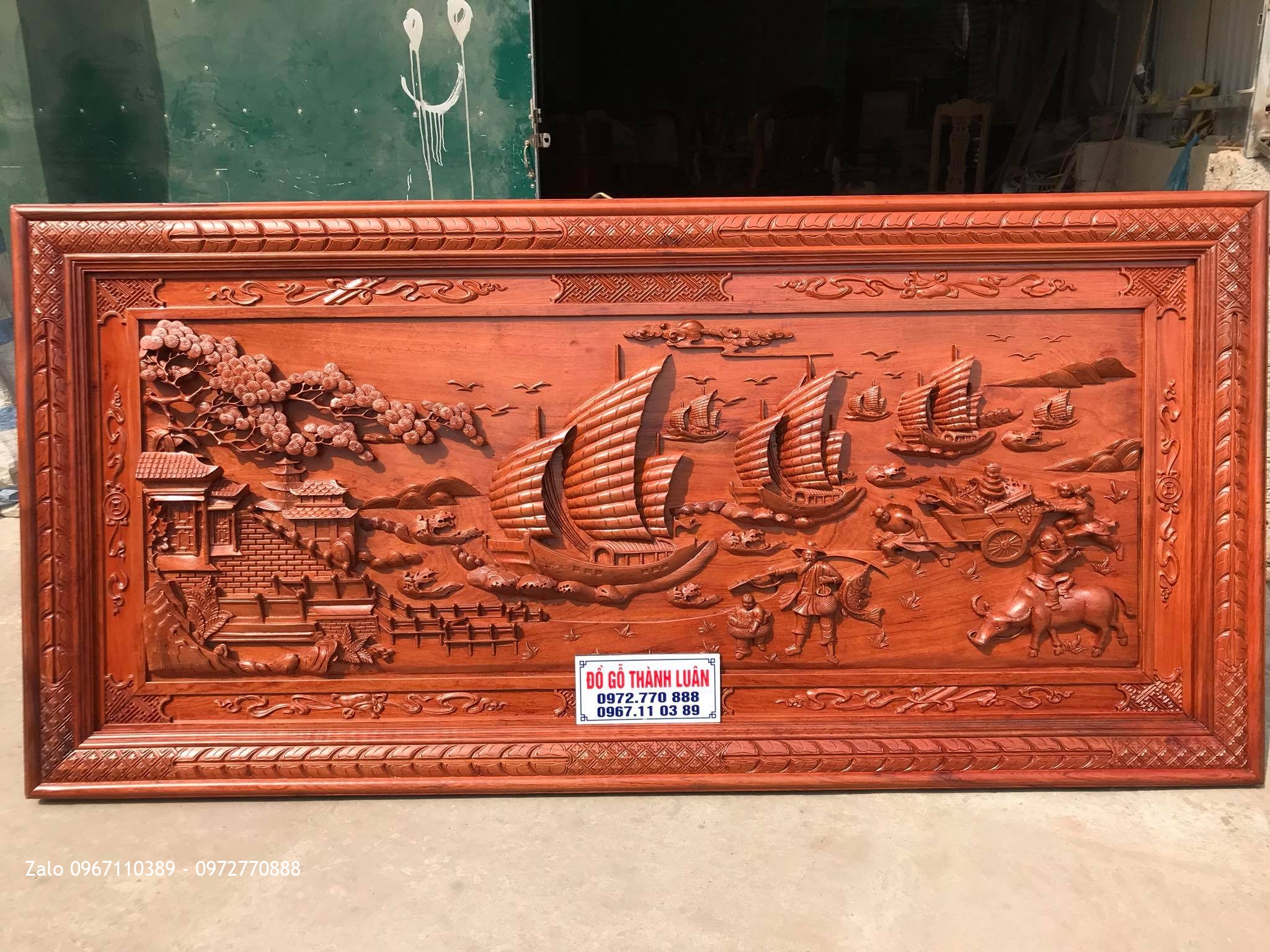 Tranh Thuận Buồm Xuôi Gió Gỗ Hương Đá Nam Phi, Khách Phạm Văn Đồng Hà Nội