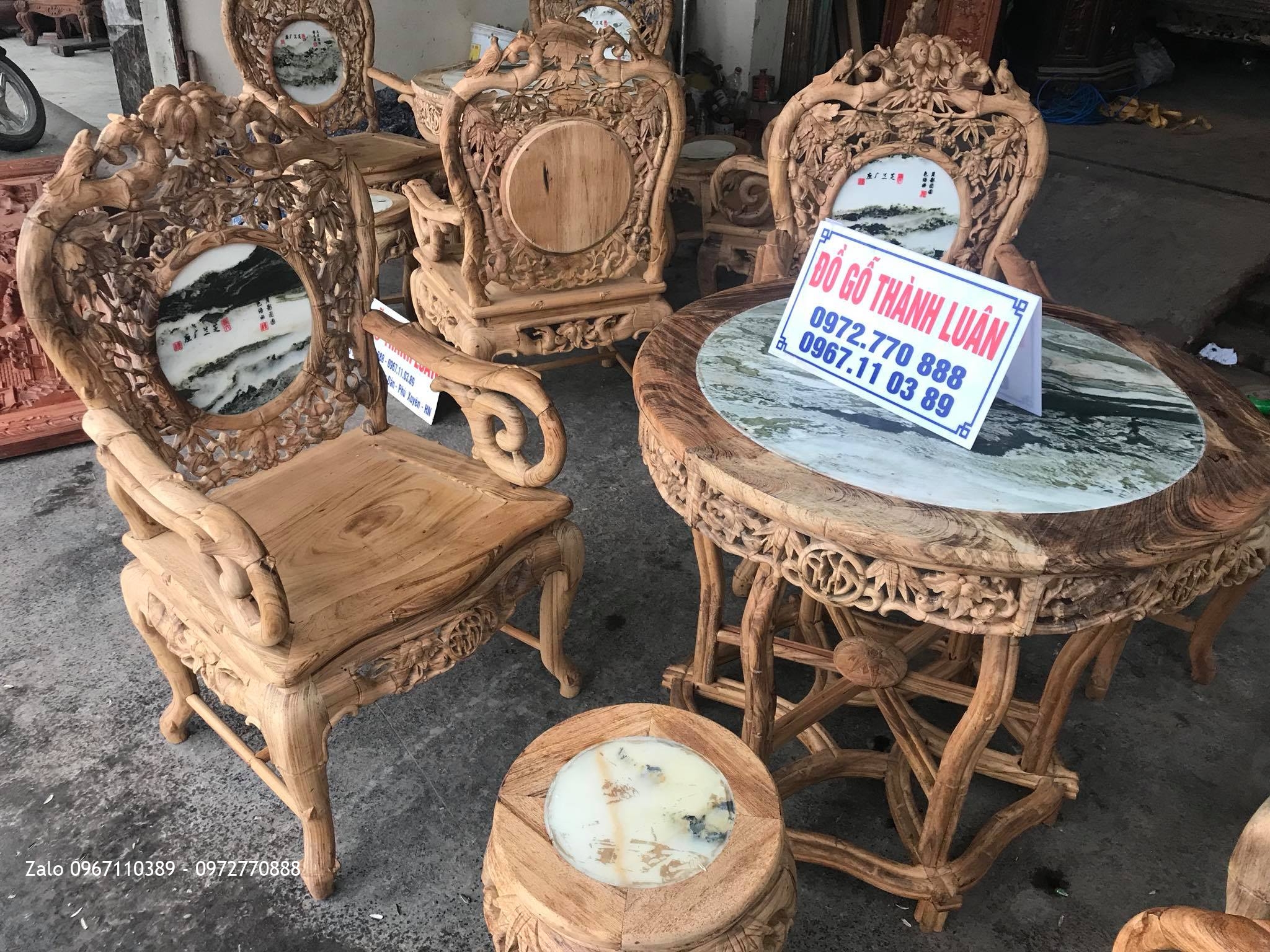 2 Bộ Ghế Trúc Nam Gỗ Gụ Ta Quảng Bình Vân Víp