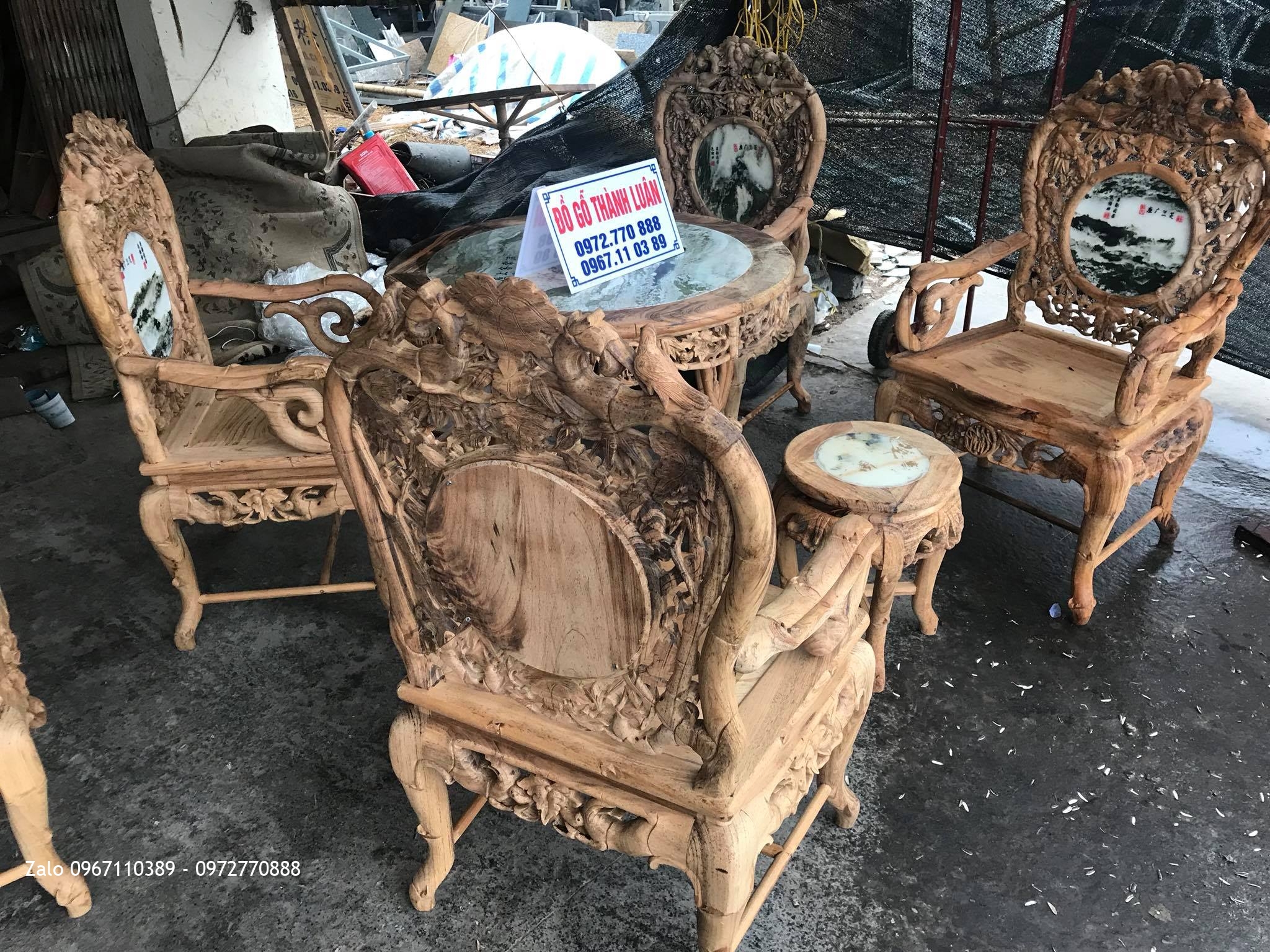 2 Bộ Ghế Trúc Nam Gỗ Gụ Ta Quảng Bình Vân Víp.