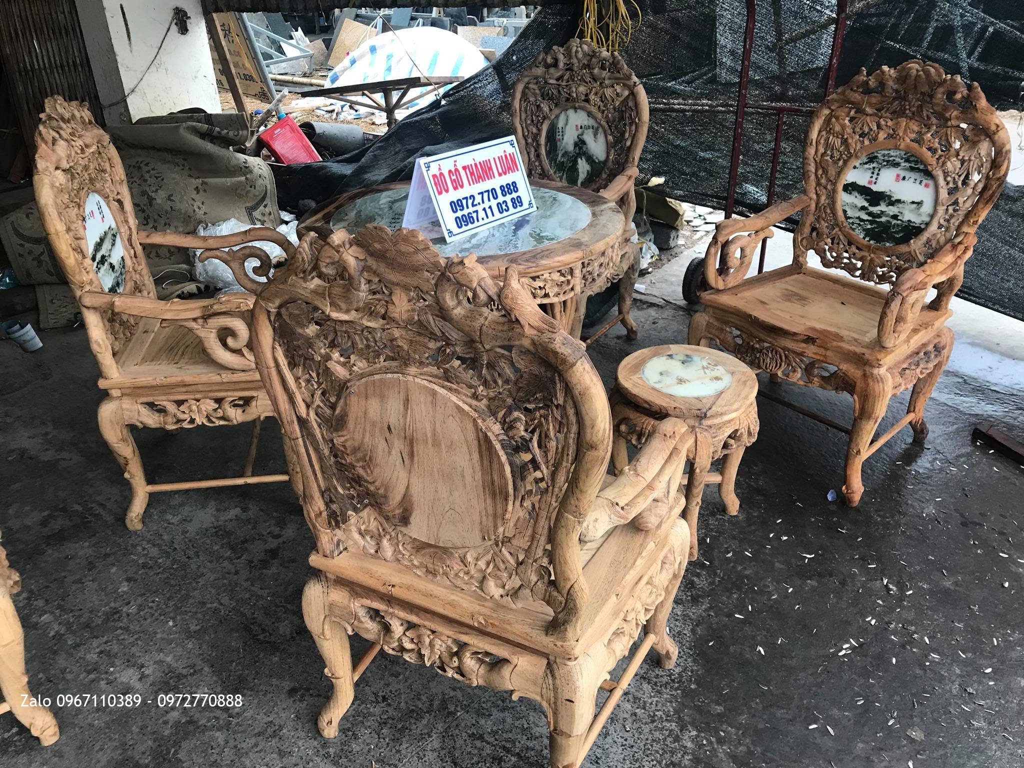 2 Bộ Ghế Trúc Nam Gỗ Gụ Ta Quảng Bình Vân Víp.