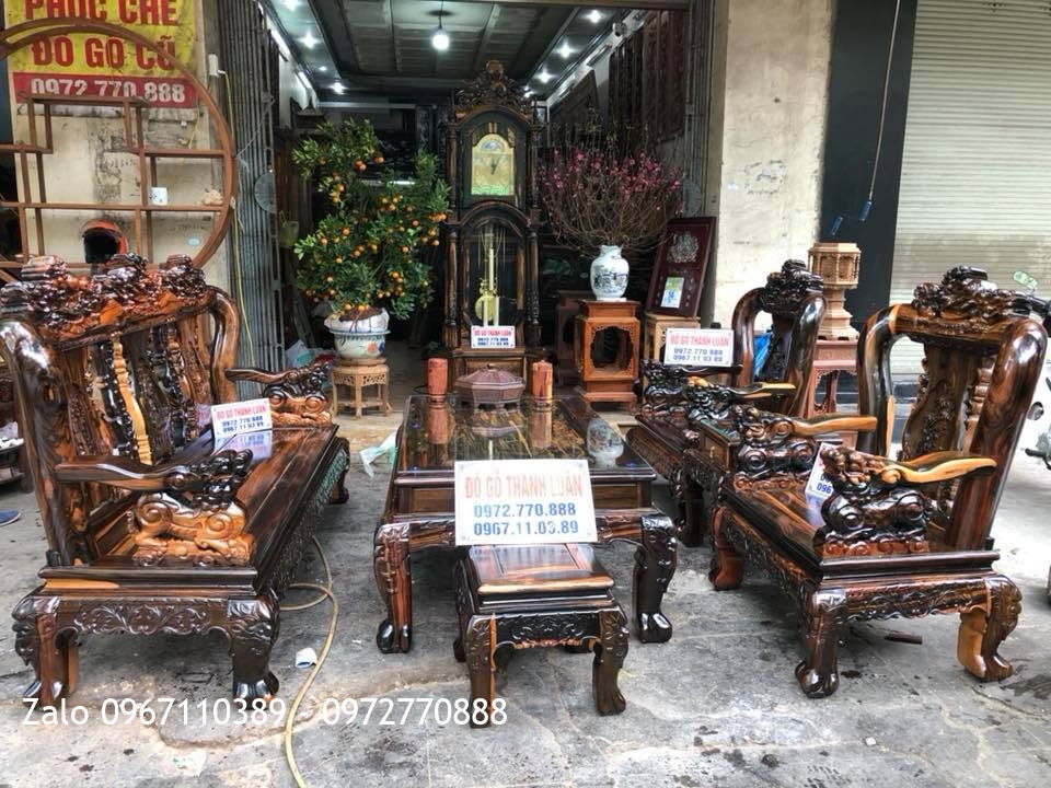 Bộ Ghế Minh Nghê Gỗ Mun Cột 12 Và Đồng Hồ Tứ Trụ. Chị Liên Hải Phòng:.