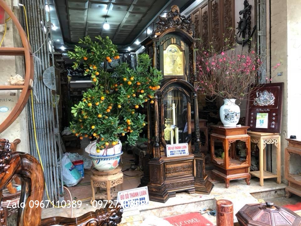Bộ Ghế Minh Nghê Gỗ Mun Cột 12 Và Đồng Hồ Tứ Trụ. Chị Liên Hải Phòng,.