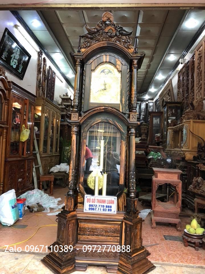 Bộ Ghế Minh Nghê Gỗ Mun Cột 12 Và Đồng Hồ Tứ Trụ. Chị Liên Hải Phòng,.: