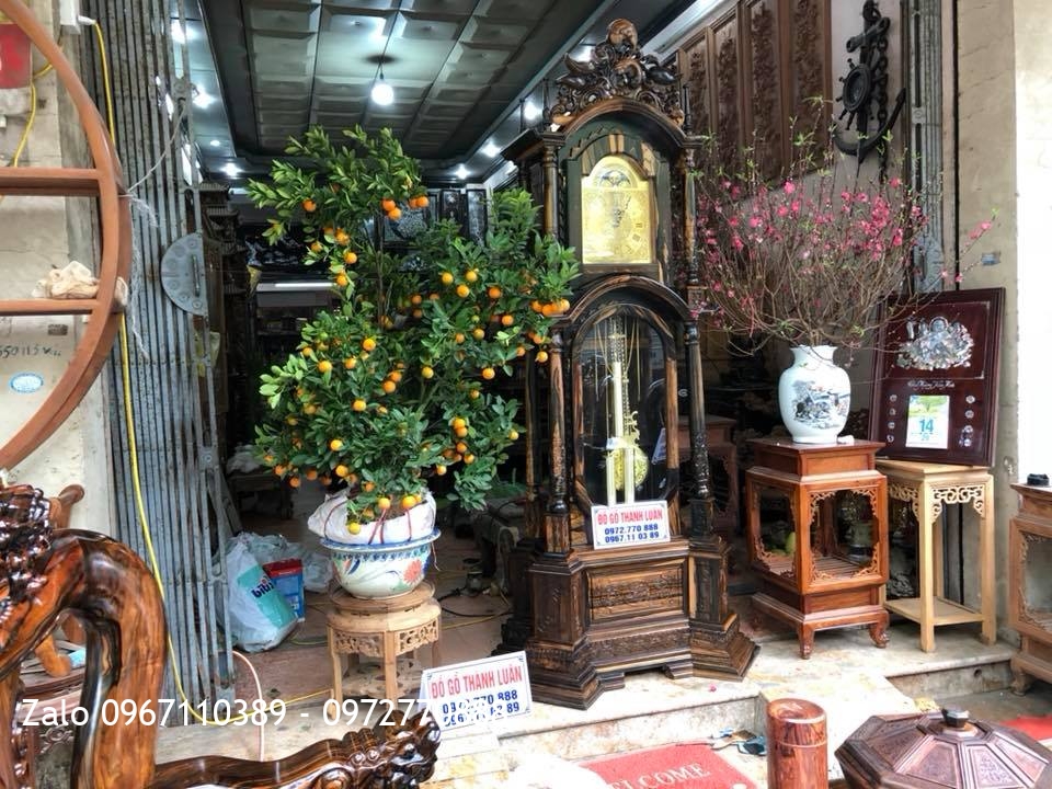 Bộ Ghế Minh Nghê Gỗ Mun Cột 12 Và Đồng Hồ Tứ Trụ. Chị Liên Hải Phòng.