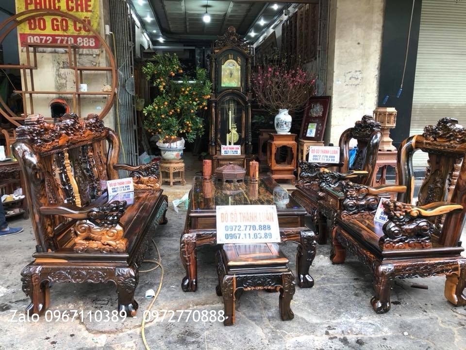 Bộ Ghế Minh Nghê Gỗ Mun Cột 12 Và Đồng Hồ Tứ Trụ. Chị Liên Hải Phòng:.