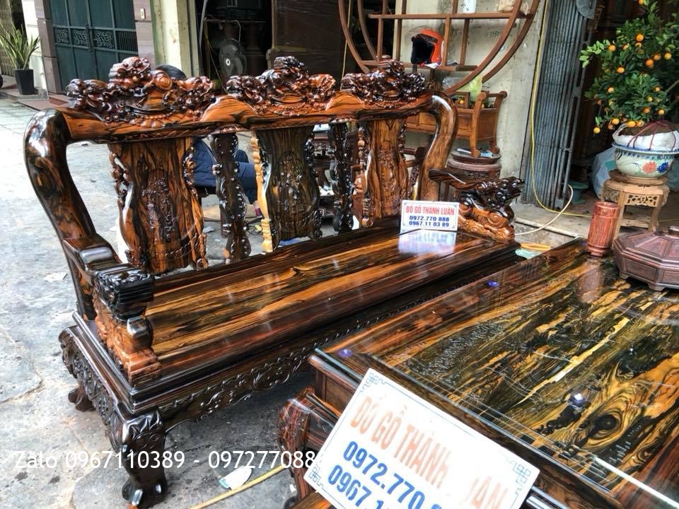 Bộ Ghế Minh Nghê Gỗ Mun Cột 12 Và Đồng Hồ Tứ Trụ. Chị Liên Hải Phòng::