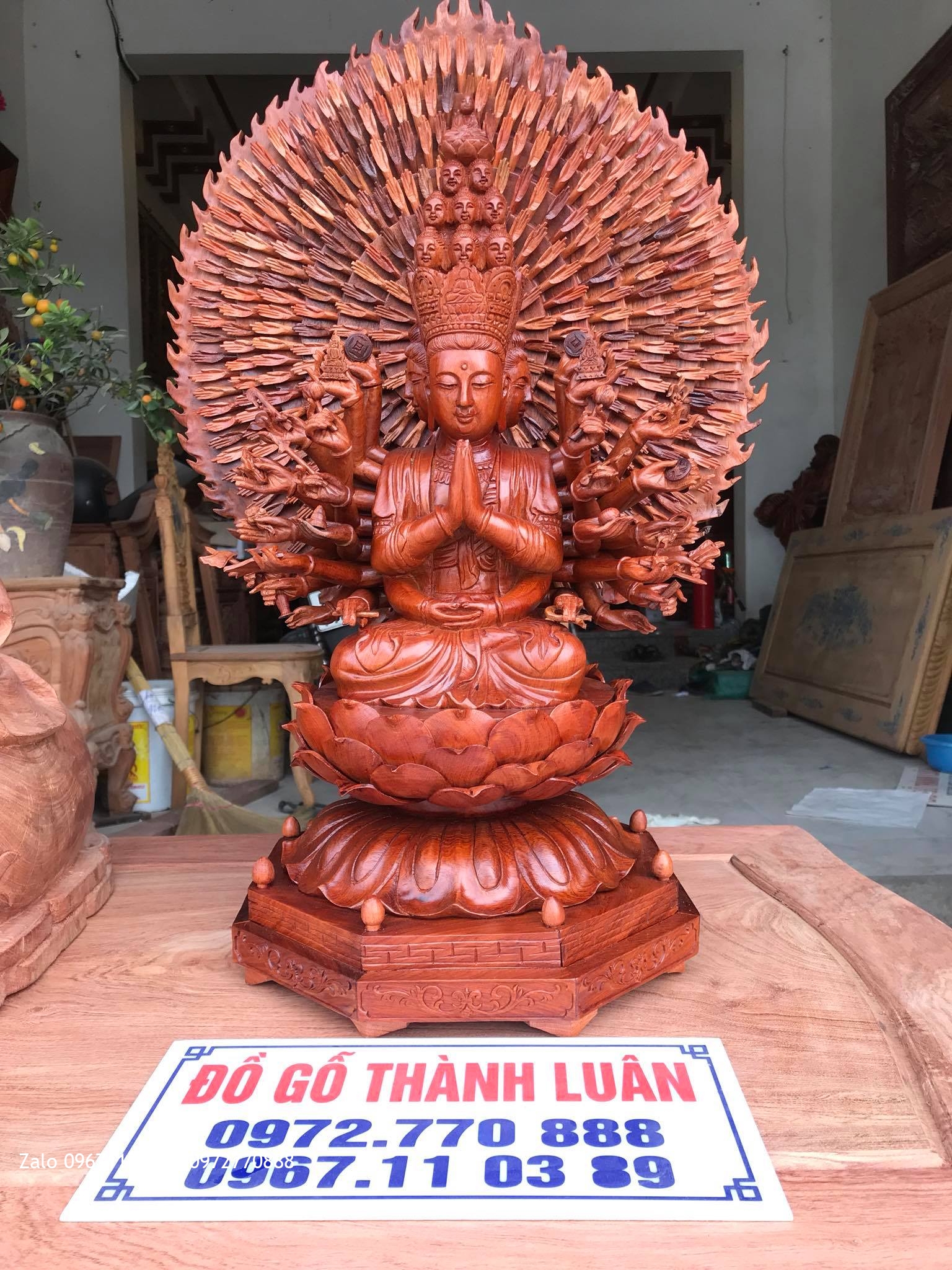 Pho Tượng Nghìn Mắt Nghìn Tay Gỗ Hương Đá Nam Phi