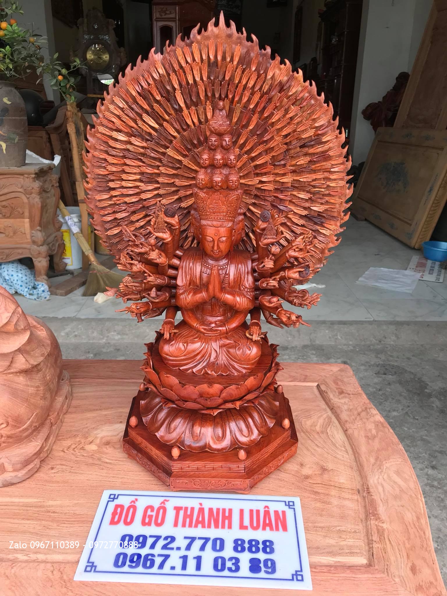 Pho Tượng Nghìn Mắt Nghìn Tay Gỗ Hương Đá Nam Phi