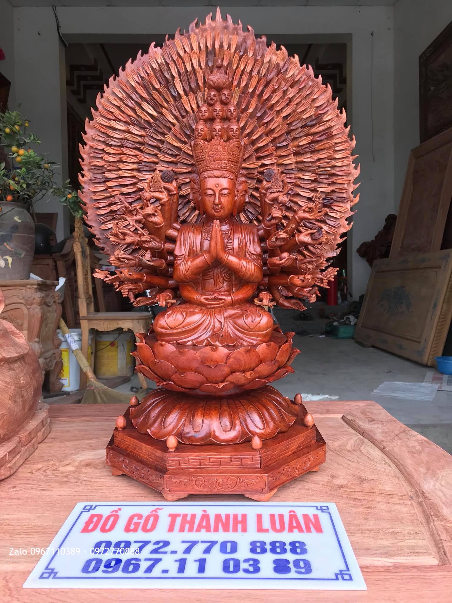 Pho Tượng Nghìn Mắt Nghìn Tay Gỗ Hương Đá Nam Phi.