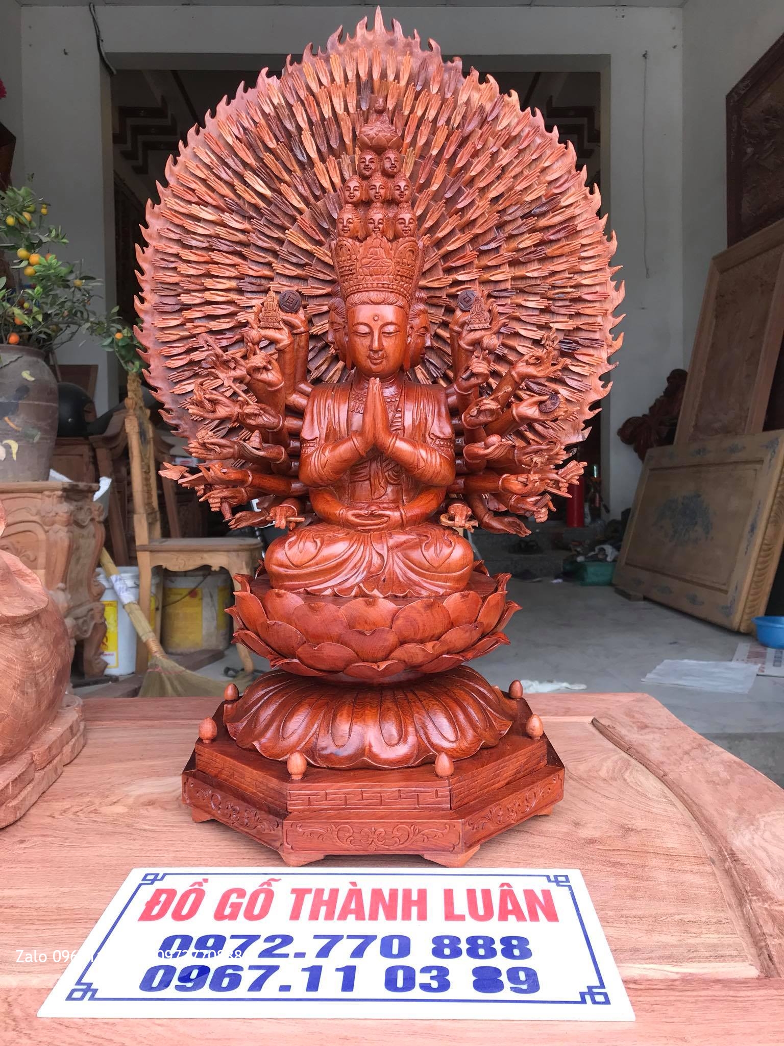 Pho Tượng Nghìn Mắt Nghìn Tay Gỗ Hương Đá Nam Phi.