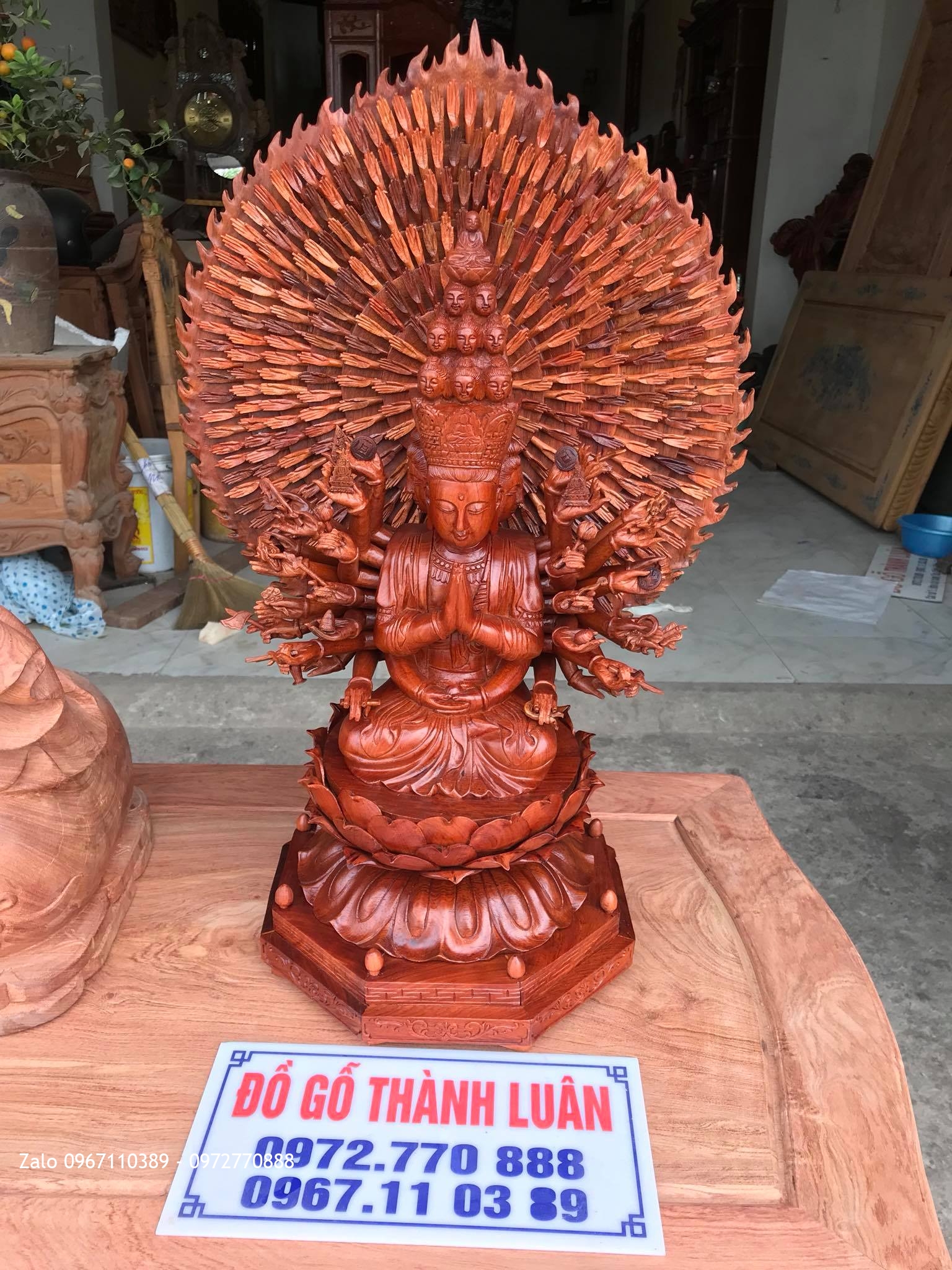 Pho Tượng Nghìn Mắt Nghìn Tay Gỗ Hương Đá Nam Phi.,