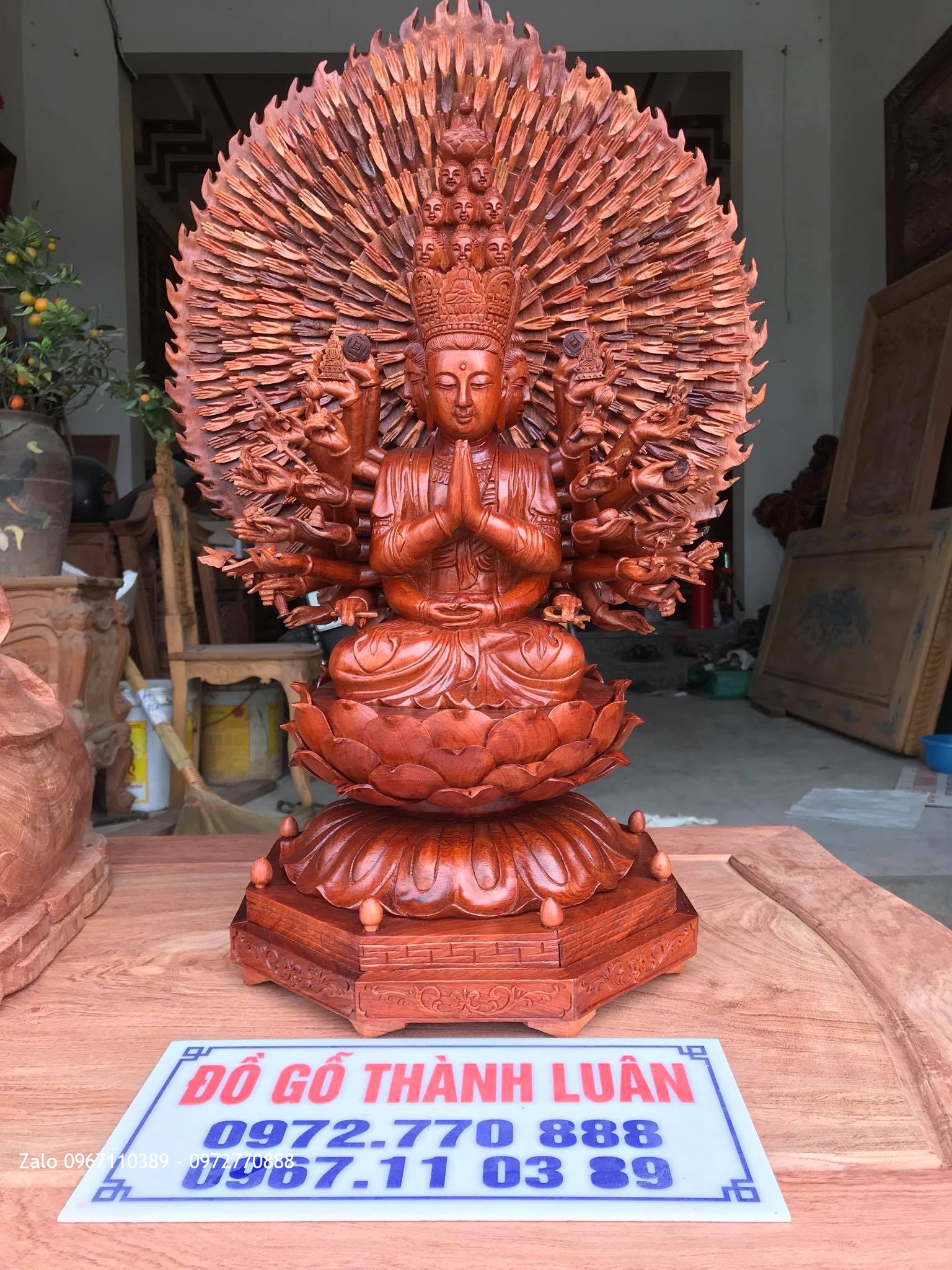 Pho Tượng Nghìn Mắt Nghìn Tay Gỗ Hương Đá Nam Phi.