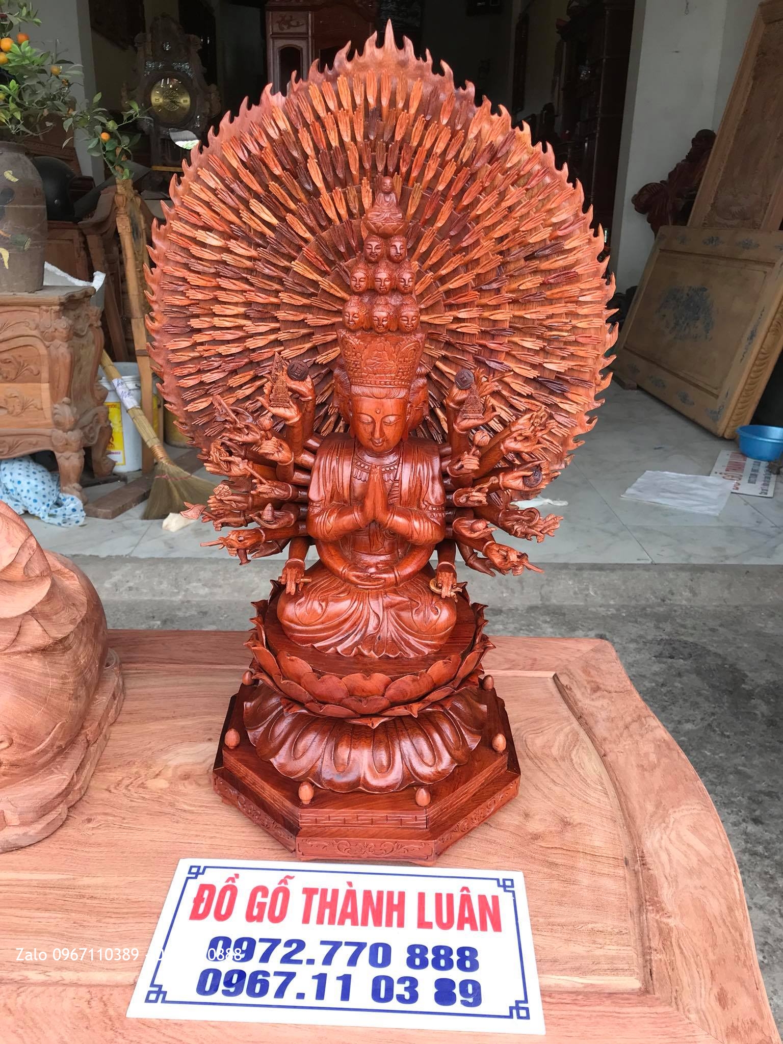 Pho Tượng Nghìn Mắt Nghìn Tay Gỗ Hương Đá Nam Phi::