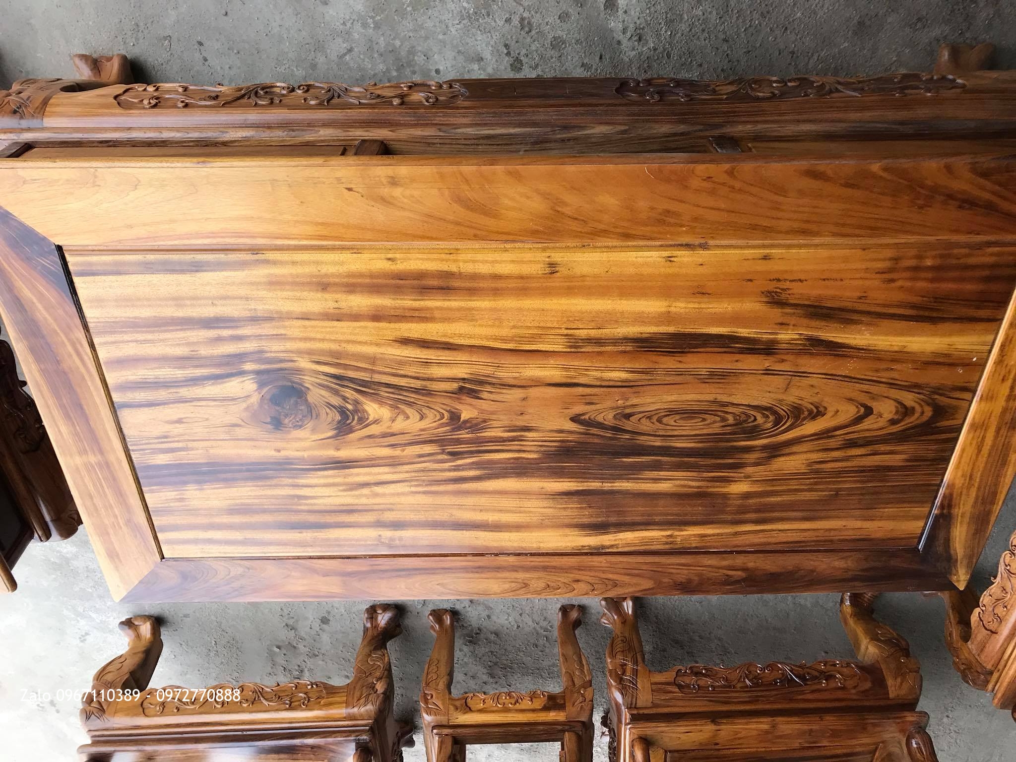 Bộ Ghế Gụ Ta Quảng Bình Cột 10 Gồm 10 Món, Bác Bùi Minh Mạ -Thạch Thành, Thanh Hoá,