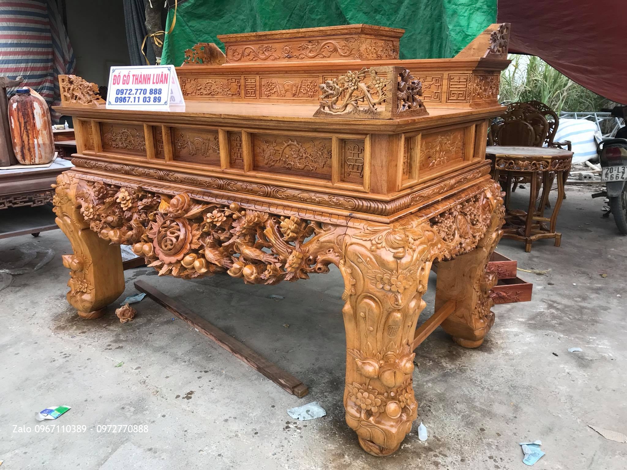 Sập Thờ Mai Điểu Tam Cấp Gỗ Gụ, Chị Thuý Thanh Hoá