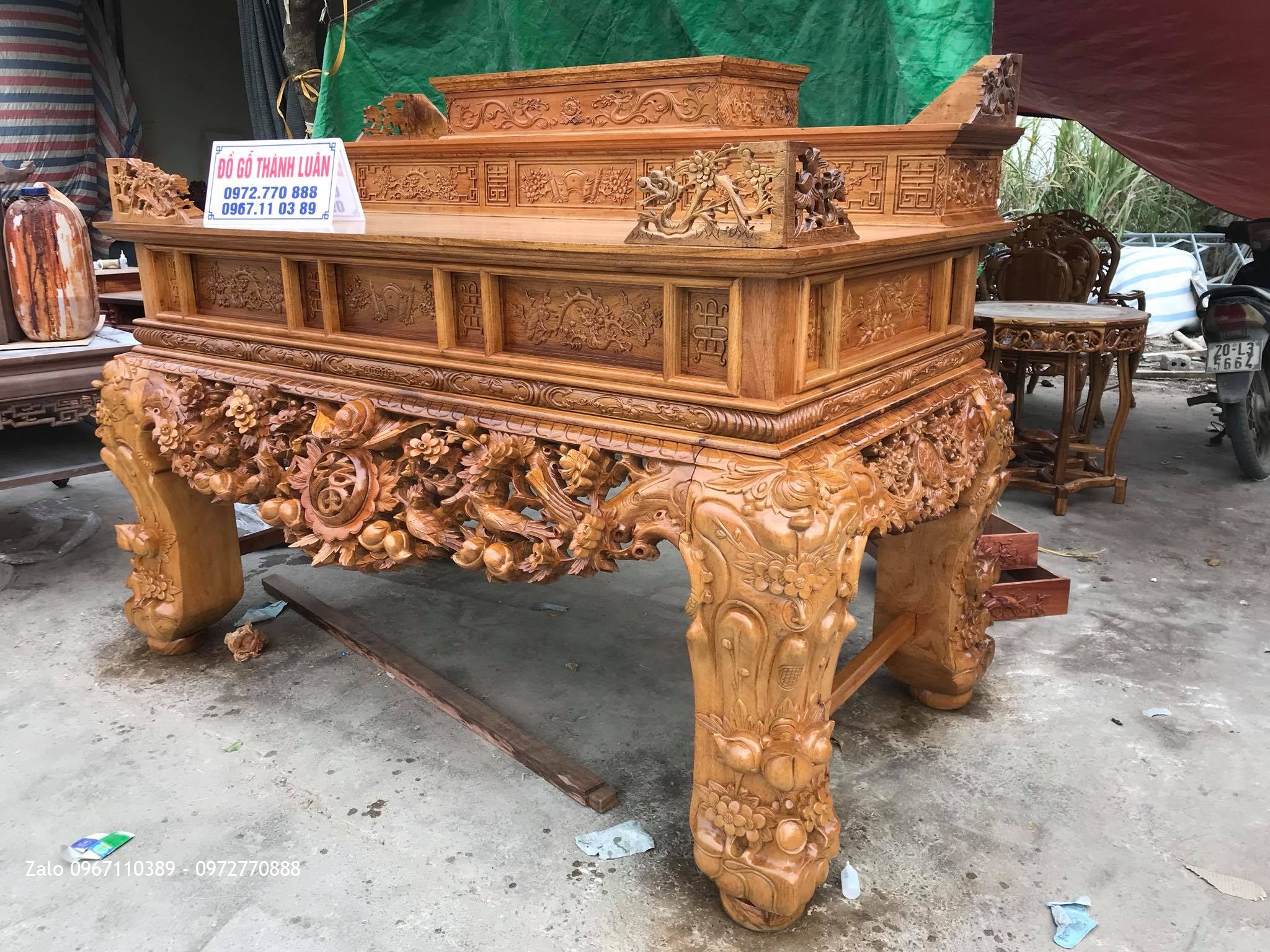 Sập Thờ Mai Điểu Tam Cấp Gỗ Gụ, Chị Thuý Thanh Hoá.