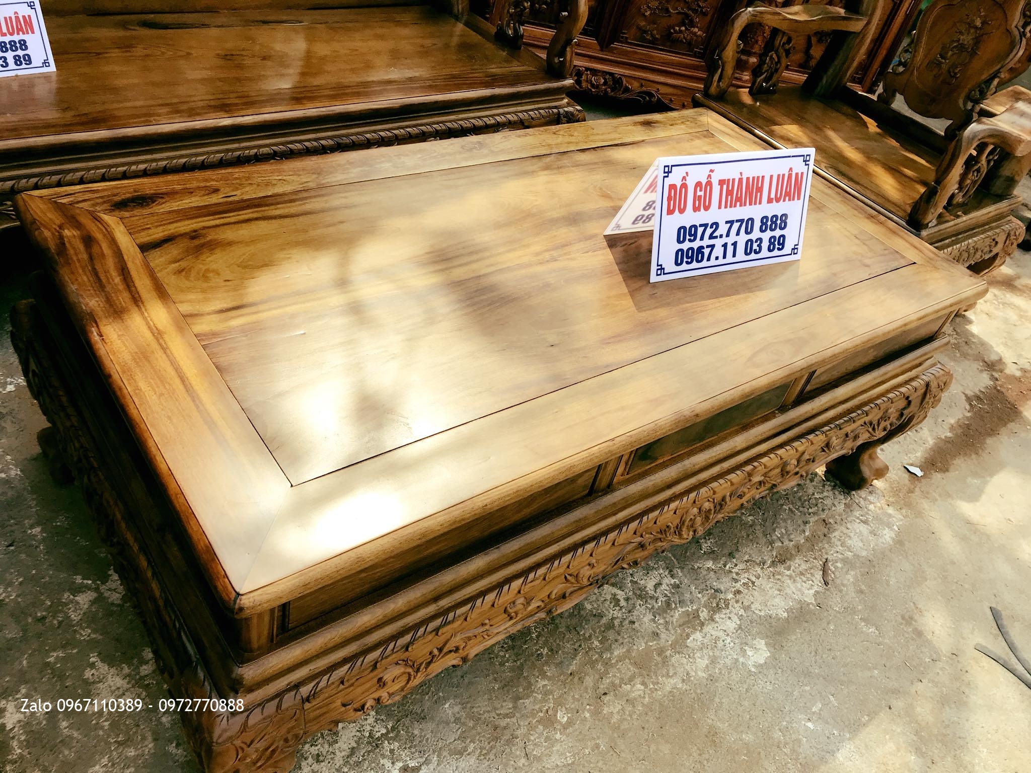 Bộ Ghế Minh Quốc Đào Gỗ Gụ Ta Quảng Bình VÍP Cột 12 Gồm 6 Món. Khách TPHCM