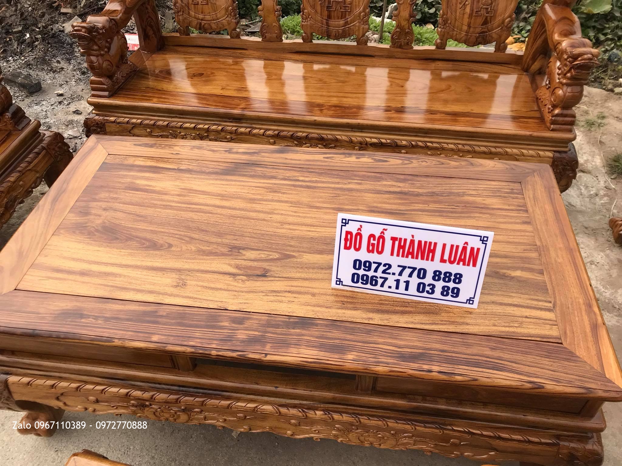 Bộ Ghế Minh Nghê Gỗ Gụ Ta Quảng Bình Cột 12 VÍP. Khách Gò Vấp, TPHCM