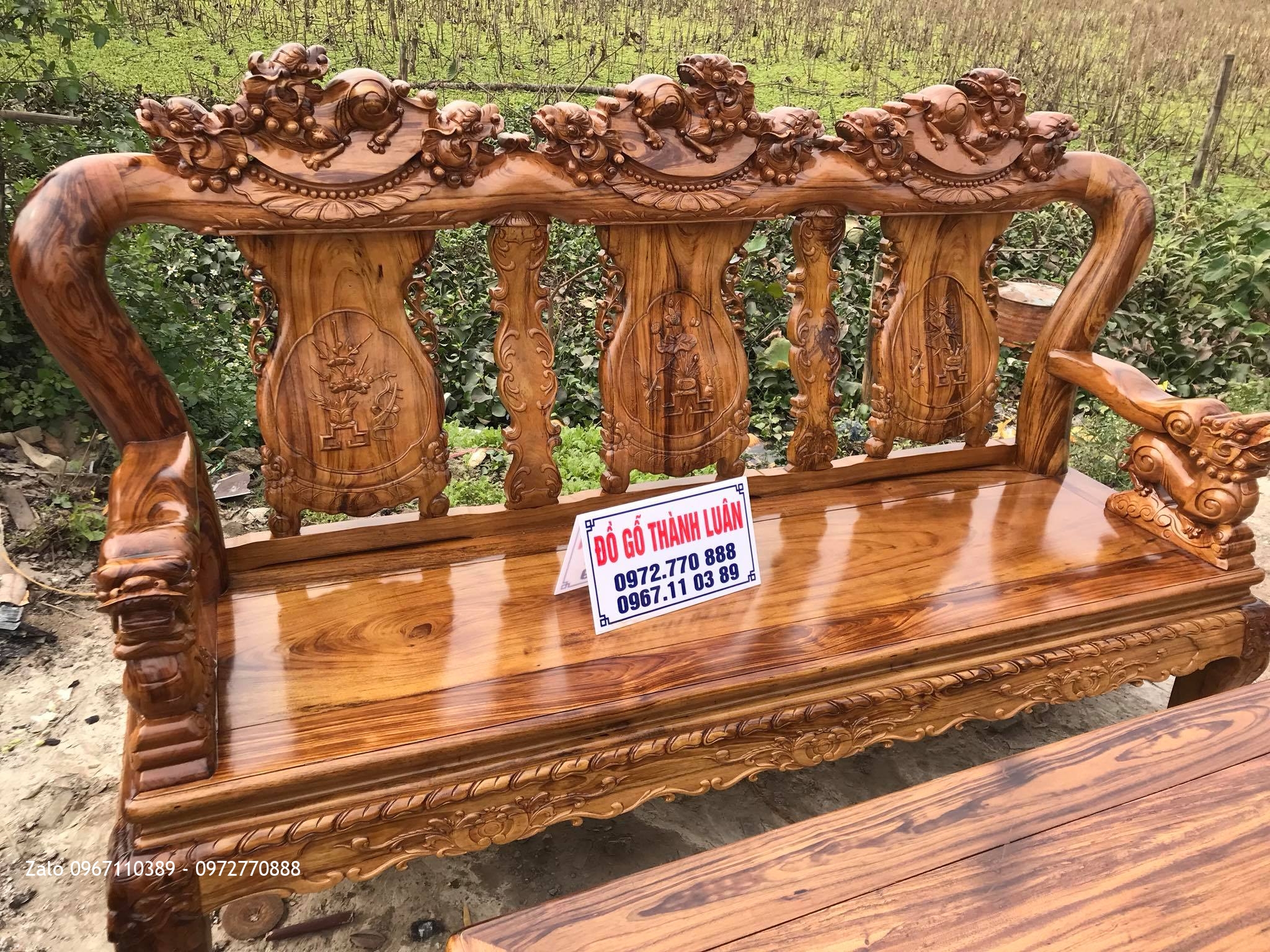 Bộ Ghế Minh Nghê Gỗ Gụ Ta Quảng Bình Cột 12 VÍP. Khách Gò Vấp, TPHCM,