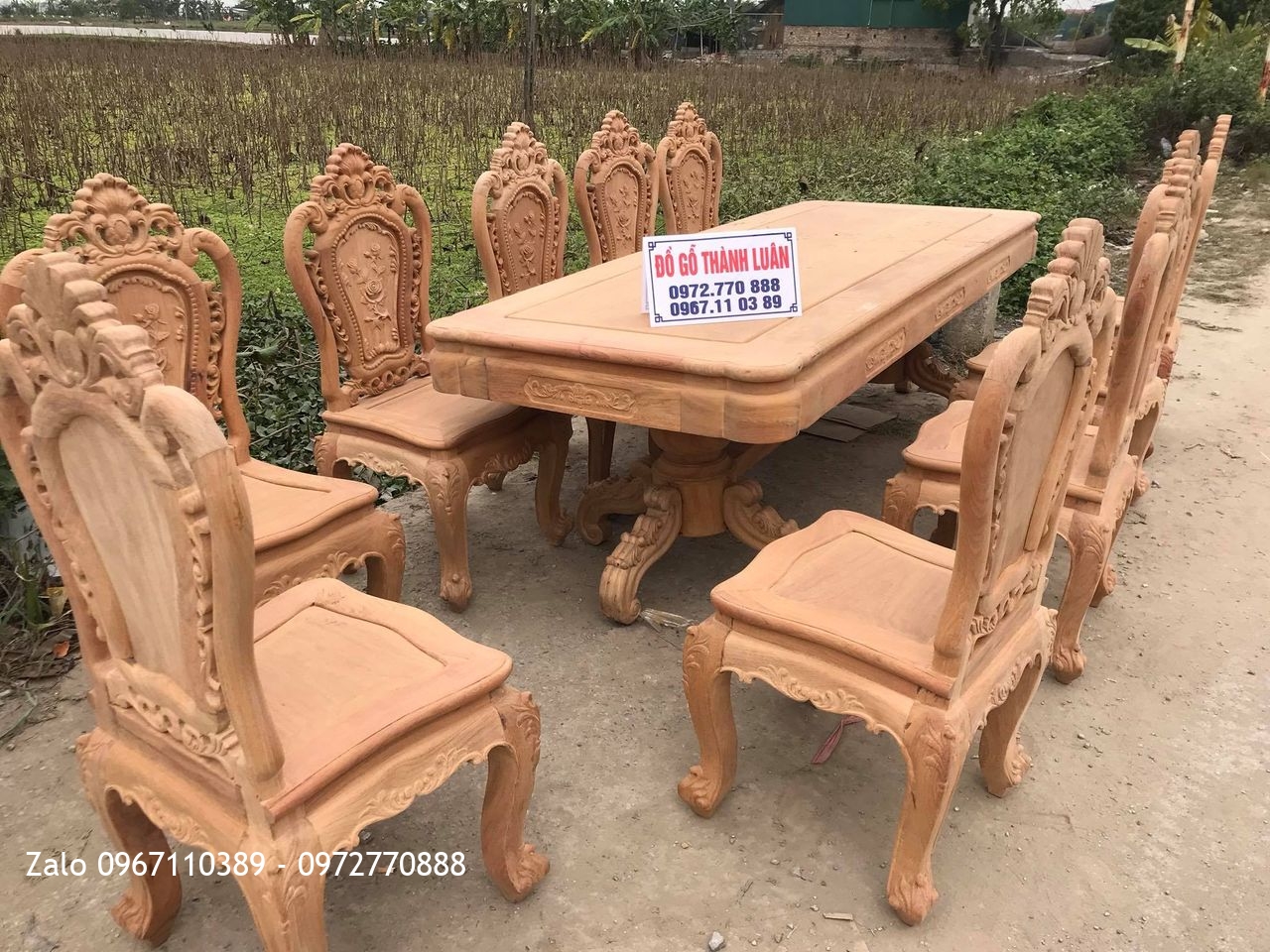 Bộ Bàn Ghế Ăn Mẫu Hoa Lan Tây Gỗ Gõ Đỏ Víp. A Tiến Bà Rịa Vũng Tàu