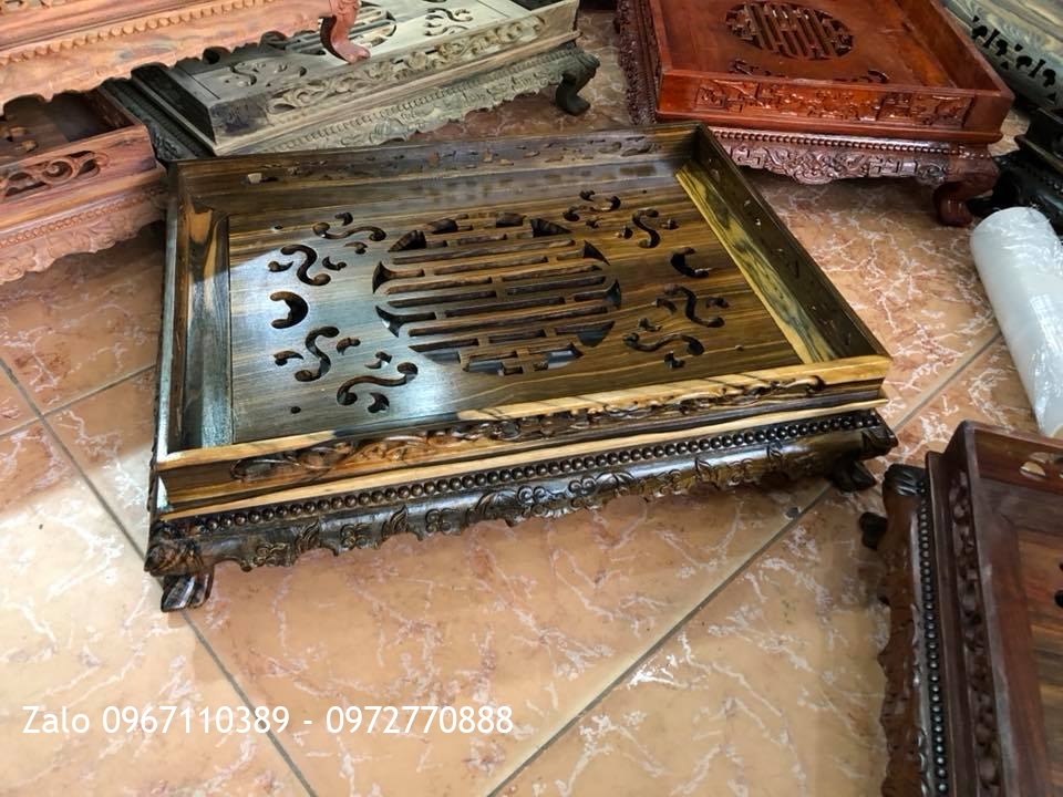 Khay Trà Và Khay Bánh Kẹo Gỗ Trắc Và Gỗ Hương,