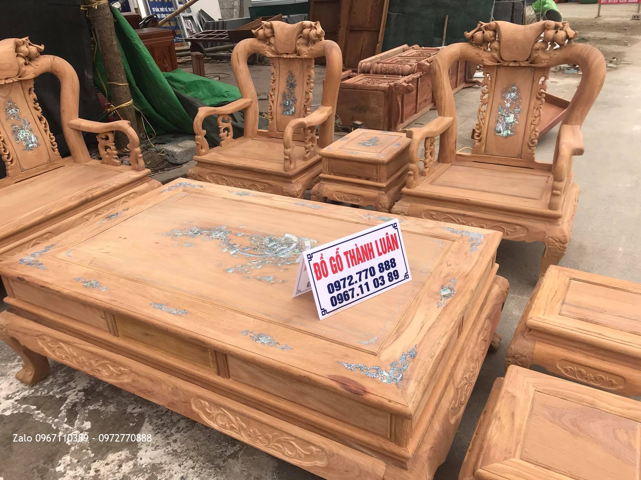 Bộ Bàn Ghế Minh Quốc Đào Gỗ Gõ Đỏ, A Tiến Vũng Tàu.