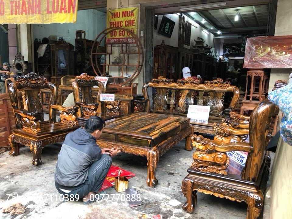 Tủ Kệ TiVi, Bộ Minh Quốc Nghê Gỗ Mun, A Tuấn Anh Quảng Ninh