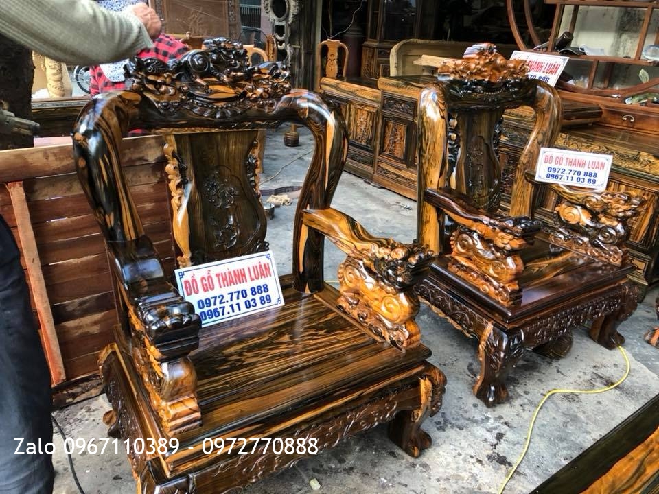 Tủ Kệ TiVi, Bộ Minh Quốc Nghê Gỗ Mun, A Tuấn Anh Quảng Ninh,