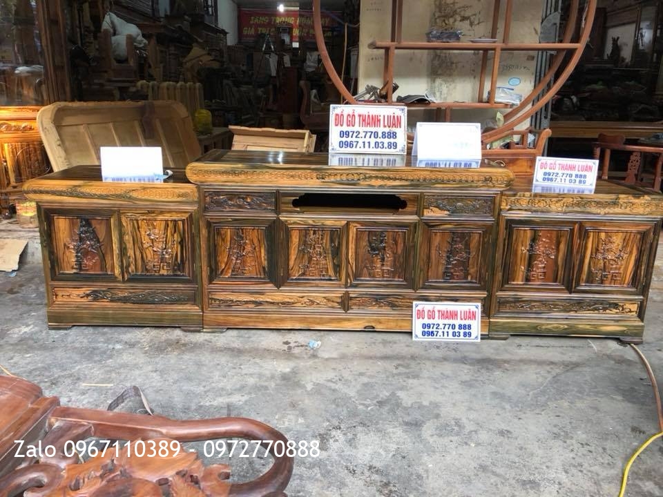Tủ Kệ TiVi, Bộ Minh Quốc Nghê Gỗ Mun, A Tuấn Anh Quảng Ninh::