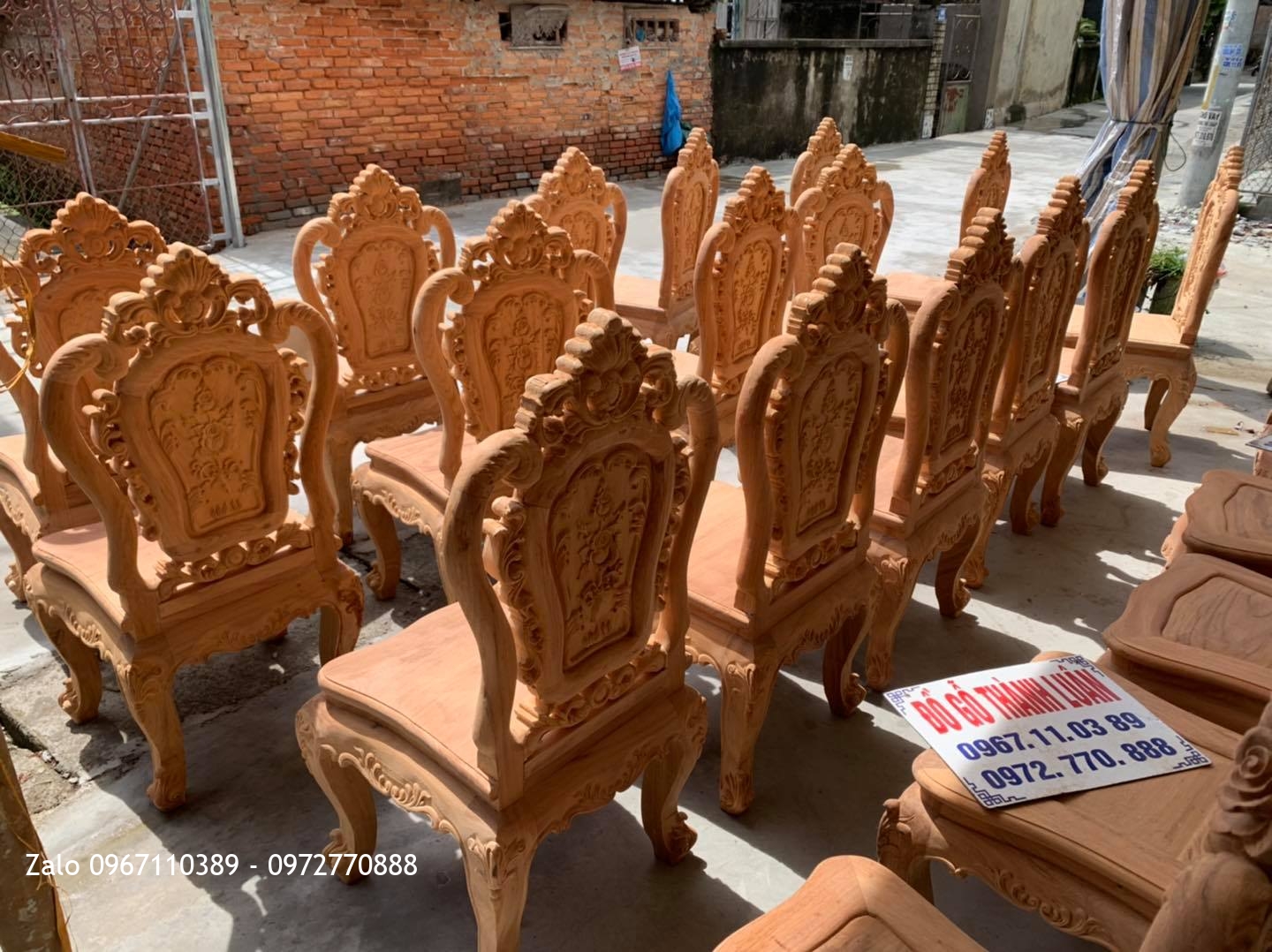 Lô Ghế Ăn Mẫu Hoa Lan Tây Gỗ Hương Và Gỗ Gõ Đỏ Siêu Víp