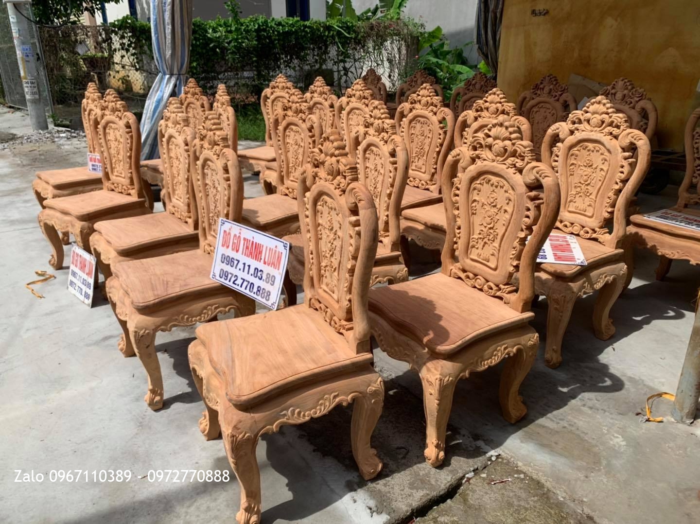 Lô Ghế Ăn Mẫu Hoa Lan Tây Gỗ Hương Và Gỗ Gõ Đỏ Siêu Víp