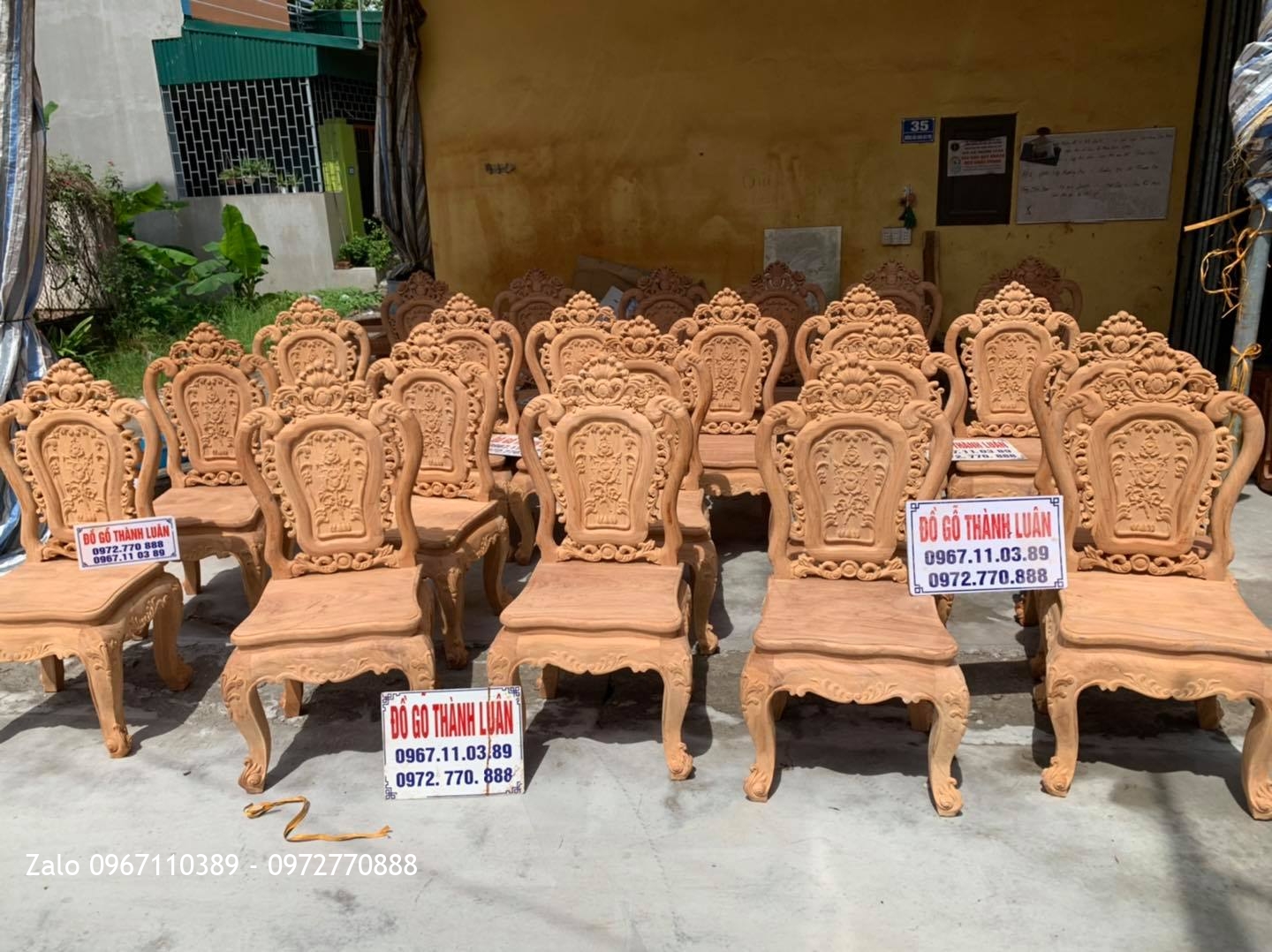 Lô Ghế Ăn Mẫu Hoa Lan Tây Gỗ Hương Và Gỗ Gõ Đỏ Siêu Víp.