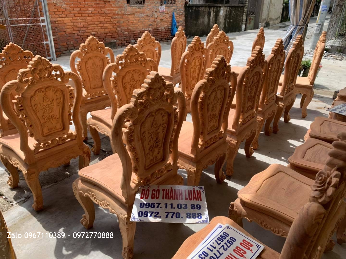 Lô Ghế Ăn Mẫu Hoa Lan Tây Gỗ Hương Và Gỗ Gõ Đỏ Siêu Víp.