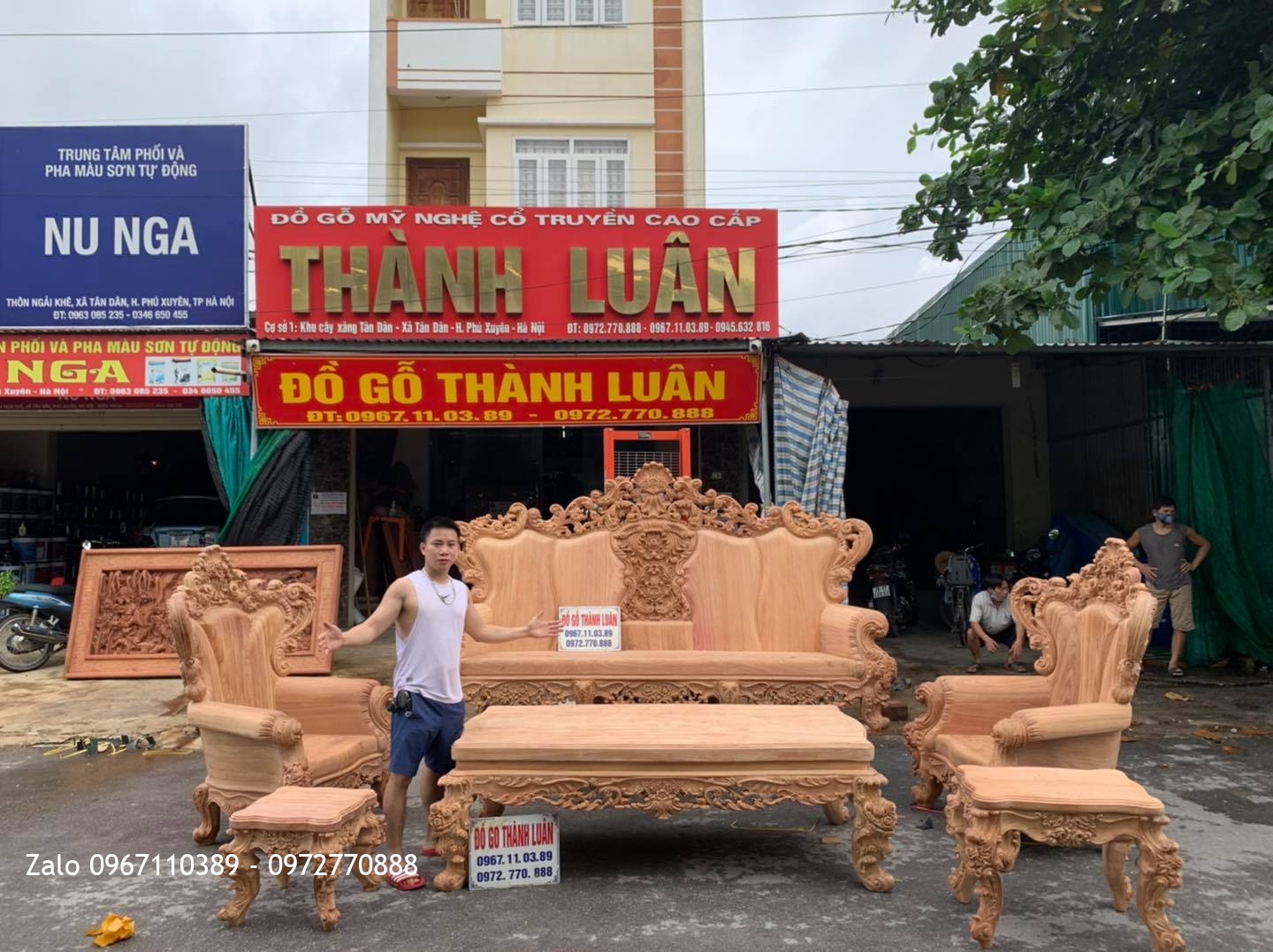 Bộ Ghế Hoàng Gia Gỗ Gõ Đỏ Siêu Víp 6 Món. A Khiêm Tứ Kỳ Hải Dương,