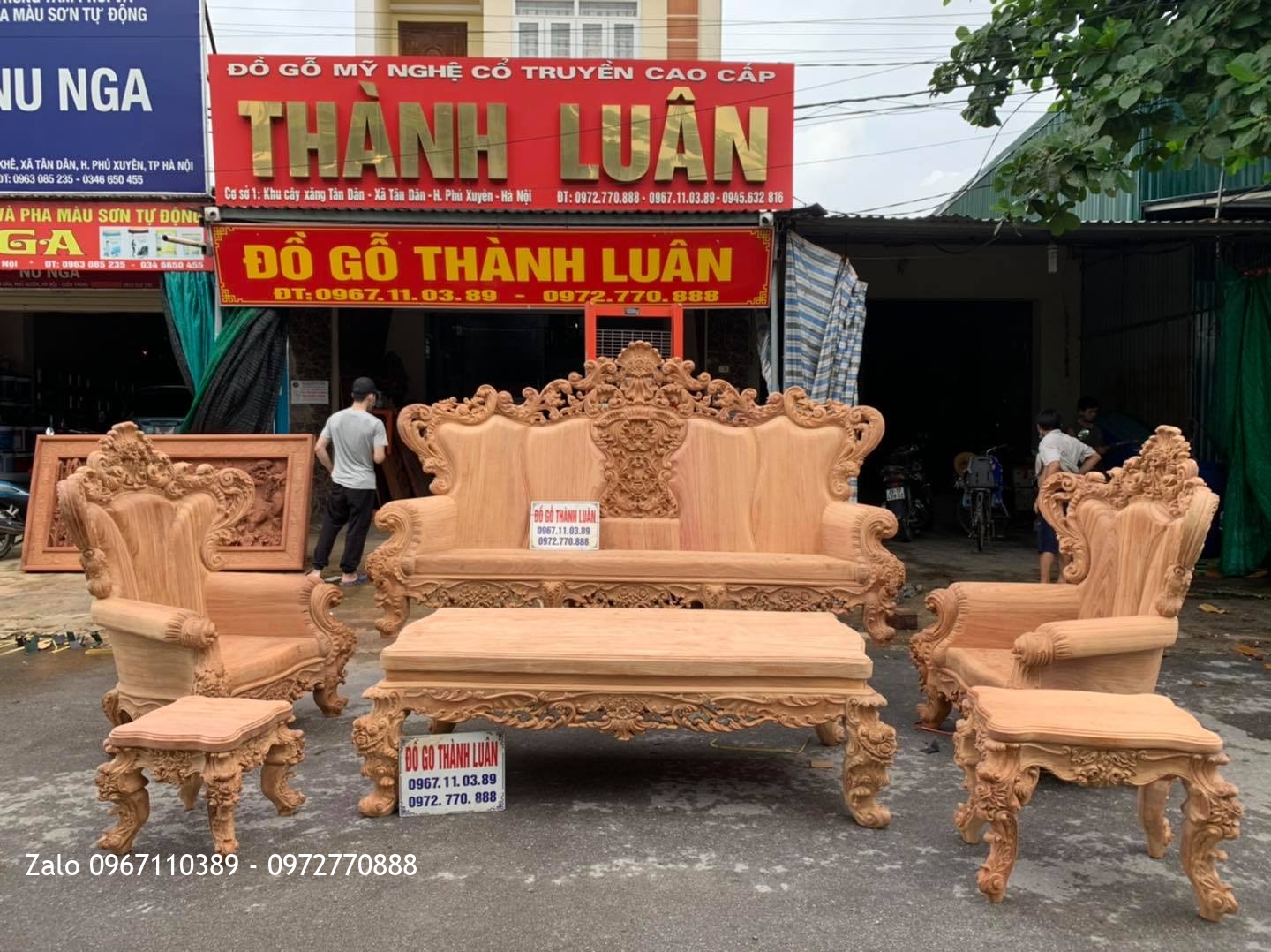 Bộ Ghế Hoàng Gia Gỗ Gõ Đỏ Siêu Víp 6 Món. A Khiêm Tứ Kỳ Hải Dương.