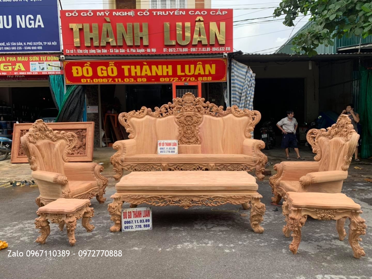 Bộ Ghế Hoàng Gia Gỗ Gõ Đỏ Siêu Víp 6 Món. A Khiêm Tứ Kỳ Hải Dương.